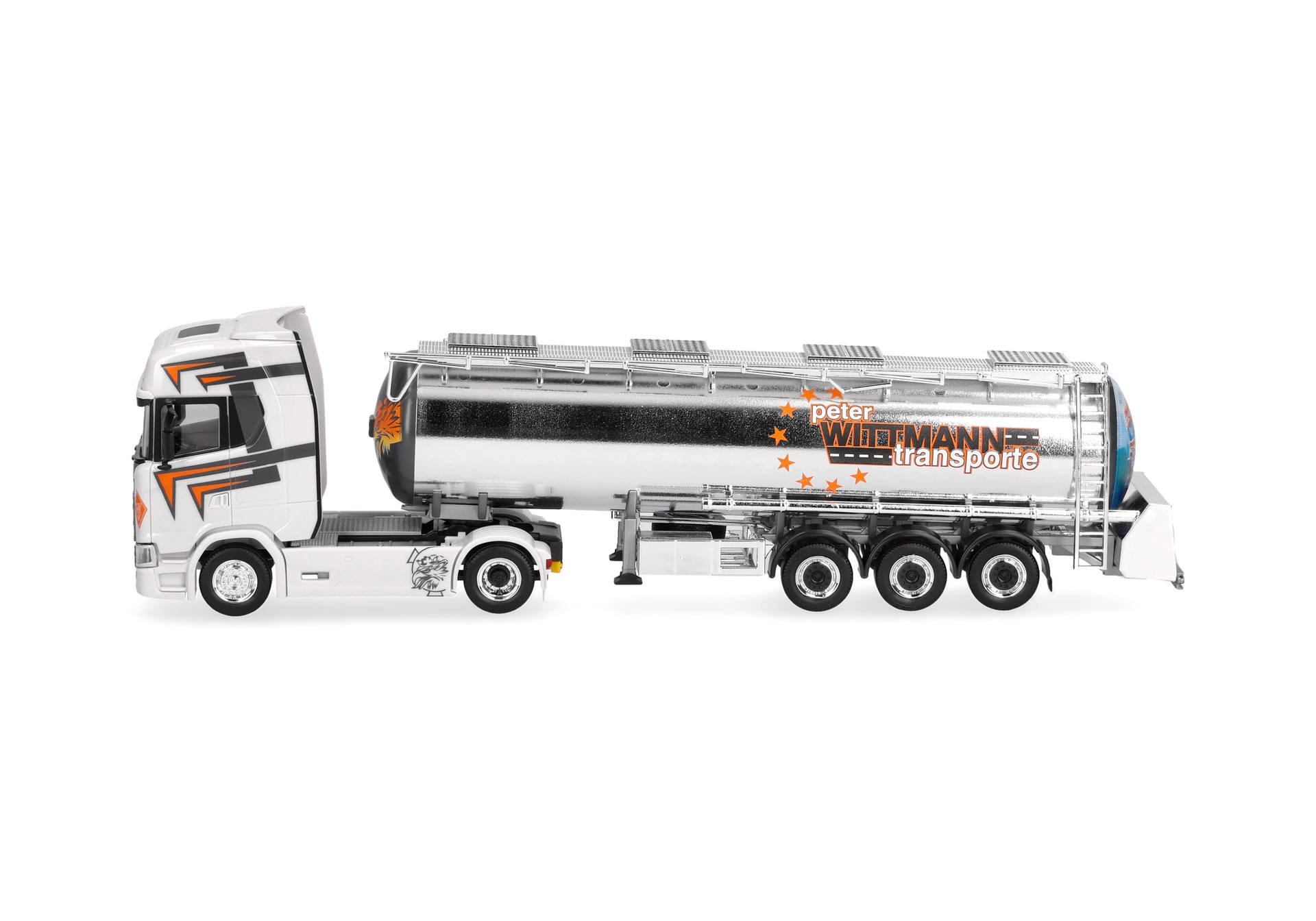 Herpa 321037 | Scania CS 20 HD Chromtank-Sattelzug | Wittmann Transport | 1:87