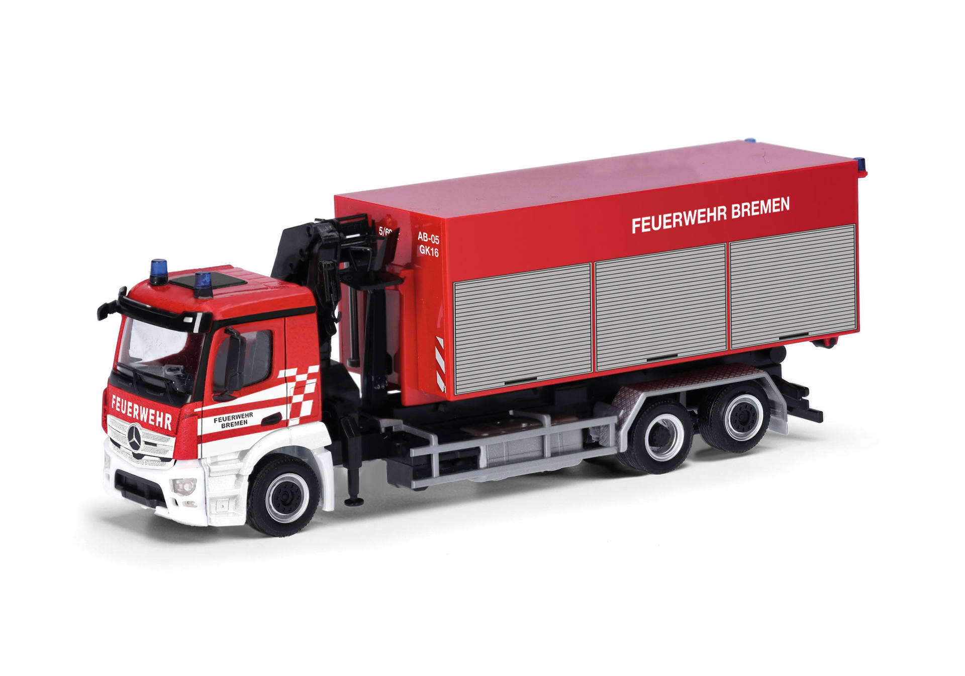 Herpa 098151 | Mercedes-Benz Actros M Wechselladerfahrzeug | Feuerwehr Bremen | 1:87