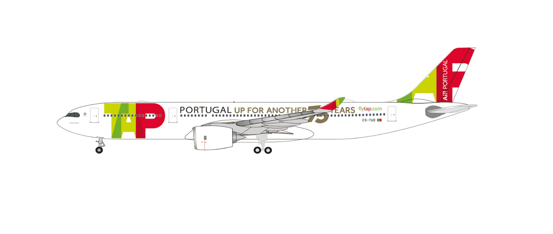 Herpa Wings 536301 | TAP Air Portugal Airbus A330-900neo | 75 Years | CS-TUD | 1:500