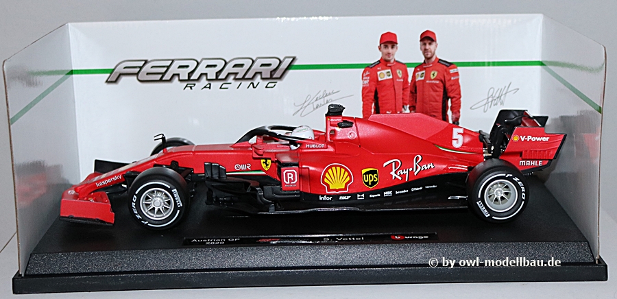 Bburago BB16808VW - Ferrari F1 SF1000 - #5 - Sebastian Vettel 2020 - Austrian GP 2020. 1:18