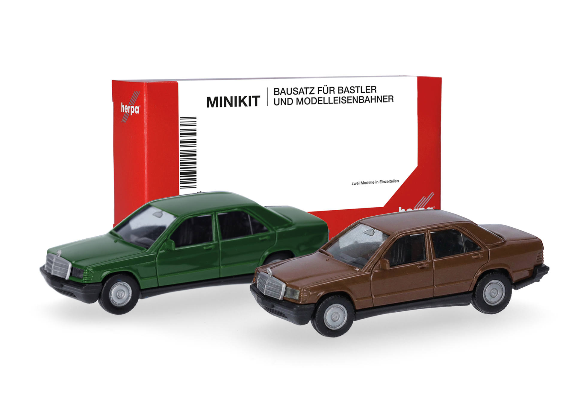 Herpa MiniKit 012409-010 | Mercedes-Benz 190 | achatgrün und braunmaron | 1:87