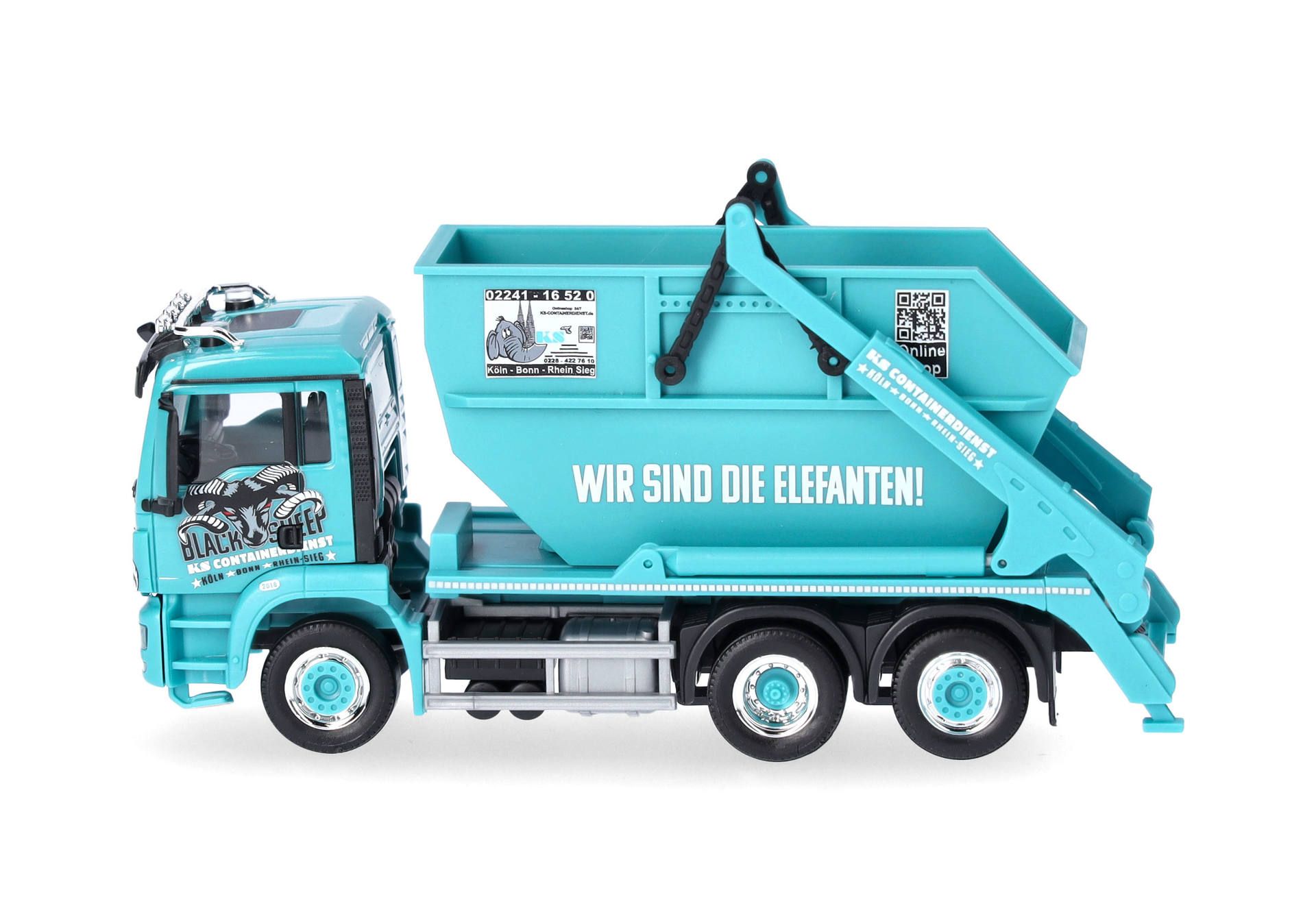 Herpa 317641 | MAN TGX GX | MAN TGS M Euro6c | Absetzkipper AK 16 | KS Containerdienst/Black Sheep | 1:87