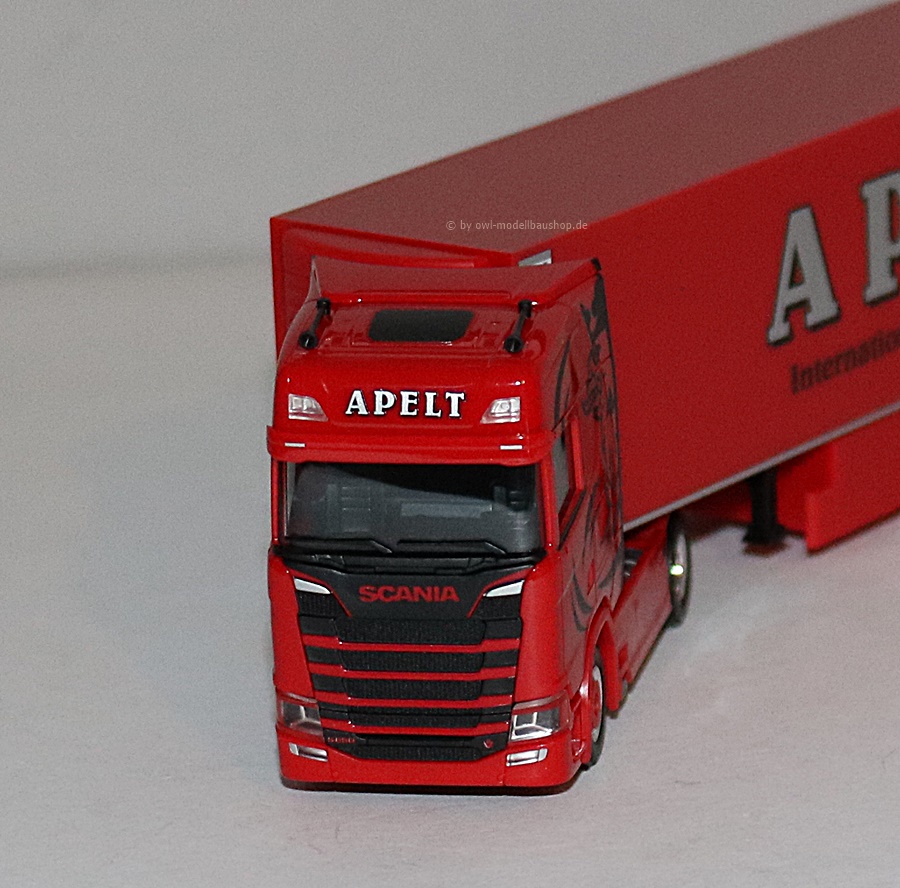 Herpa 954655 | Scania CS 20 HD Kühlkoffer-Sattelzug | Apelt | 1:87