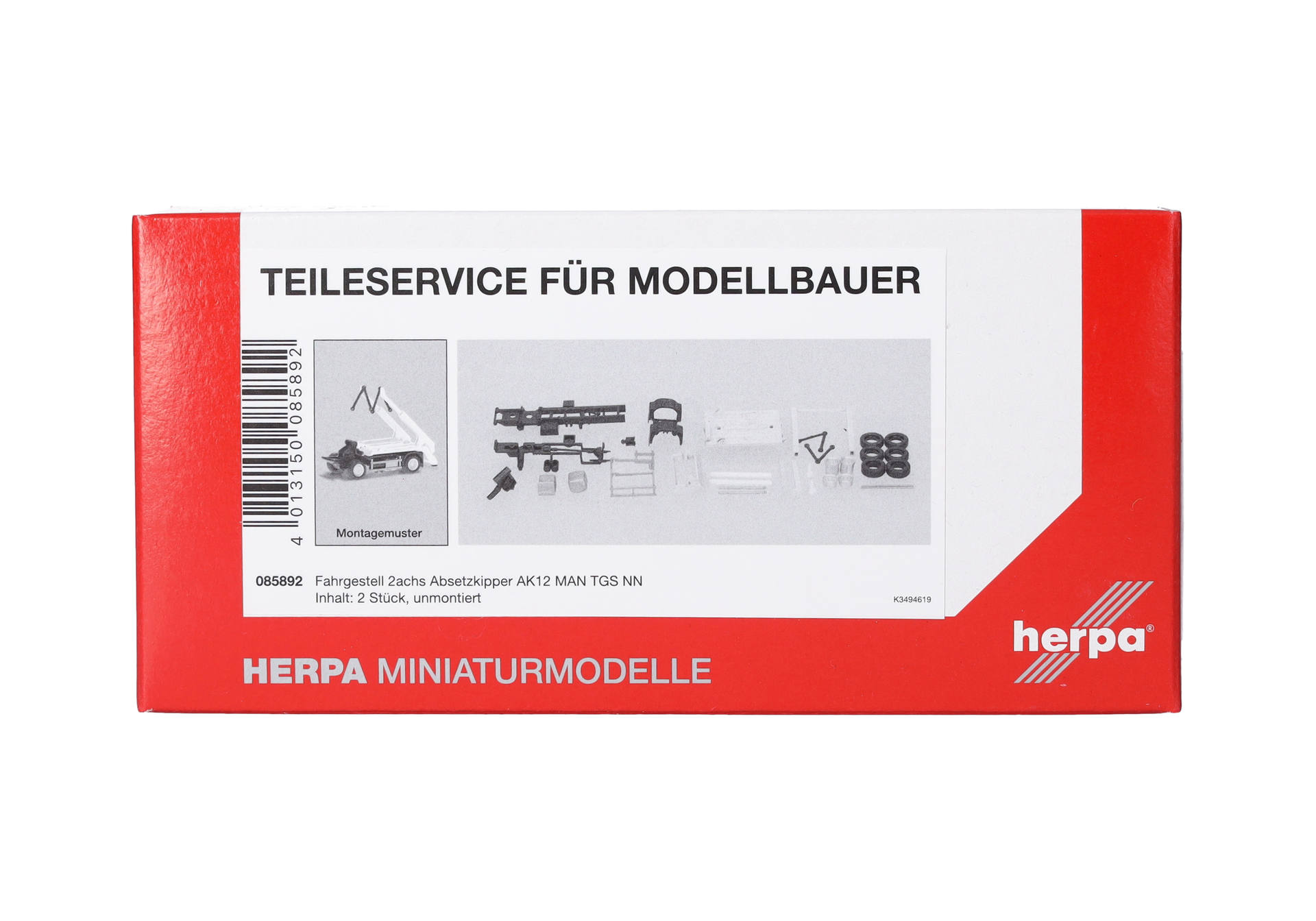 Herpa TS 085892 | Fahrgestell 2a Absetzkipper AK12 MAN TGS NN (o. Fh) | 1:87