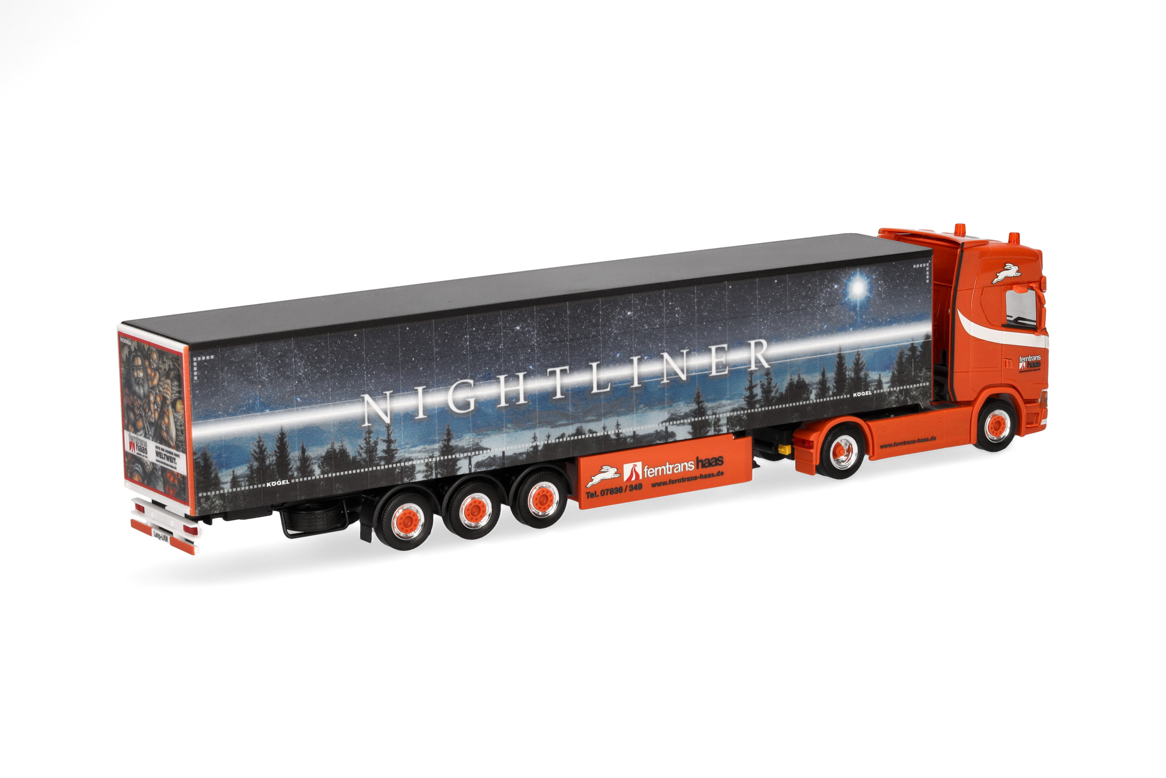Herpa 318785 | Scania CS 20 HD 15m Gardinenplanen-Sattelzug | Ferntrans Haas | 1:87