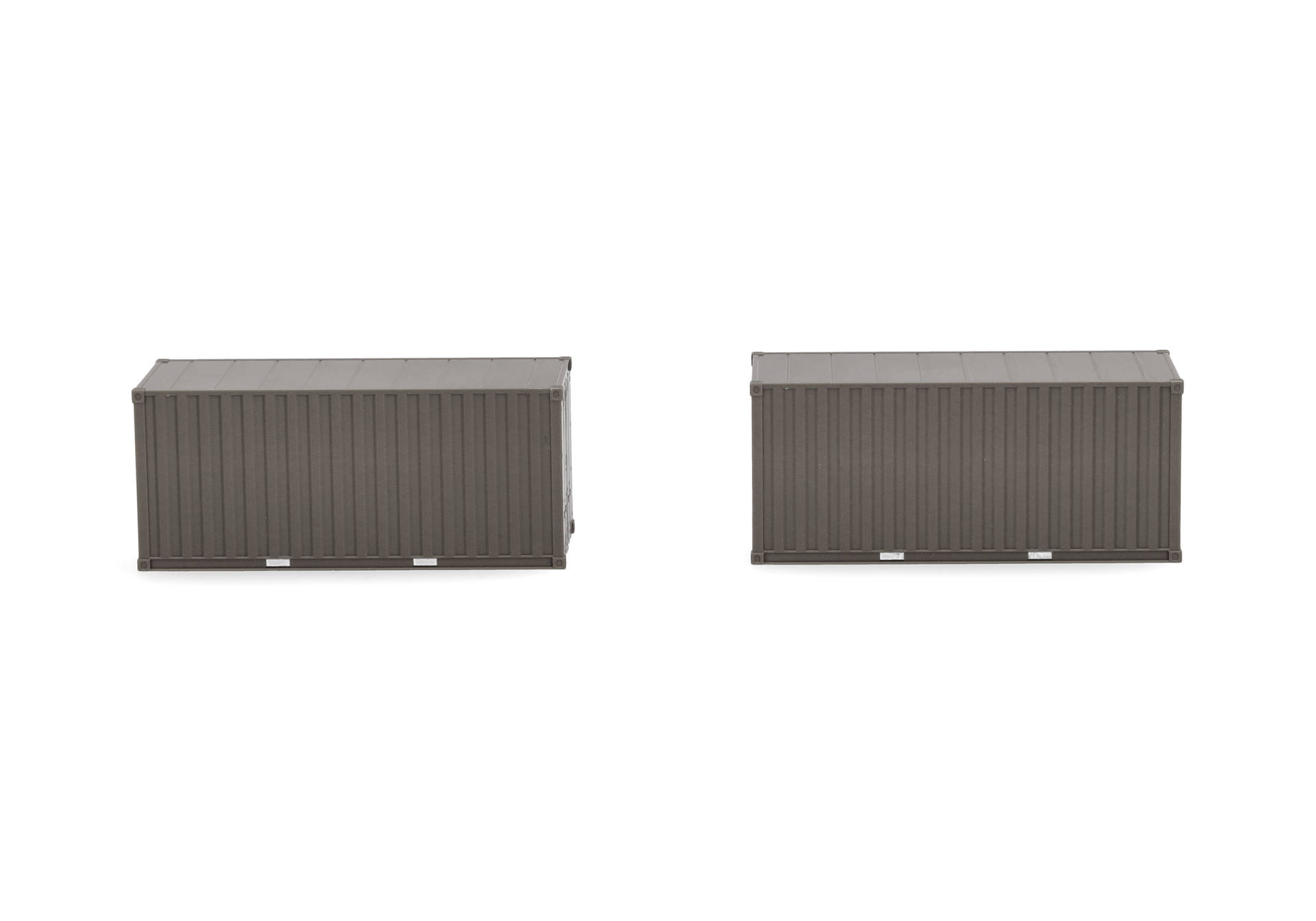 Herpa Zubehör 747134 | 2x 20ft Container "Heer" | Braungrau (unbedruckt) | 1:87