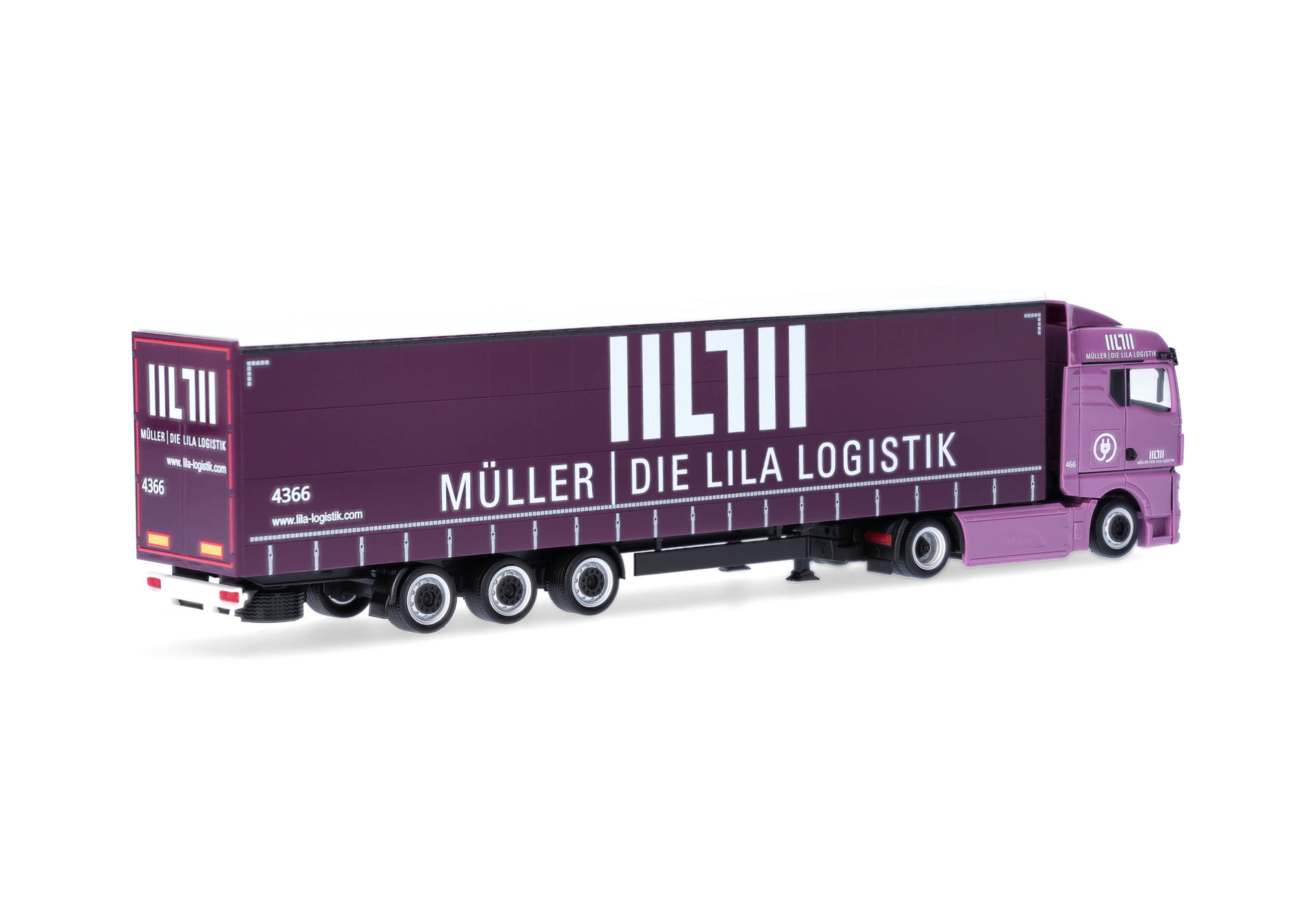 Herpa 320801 | MAN eTGX GM | Volumenplanen-Sattelzug | Müller - Die lila Logistik | 1:87