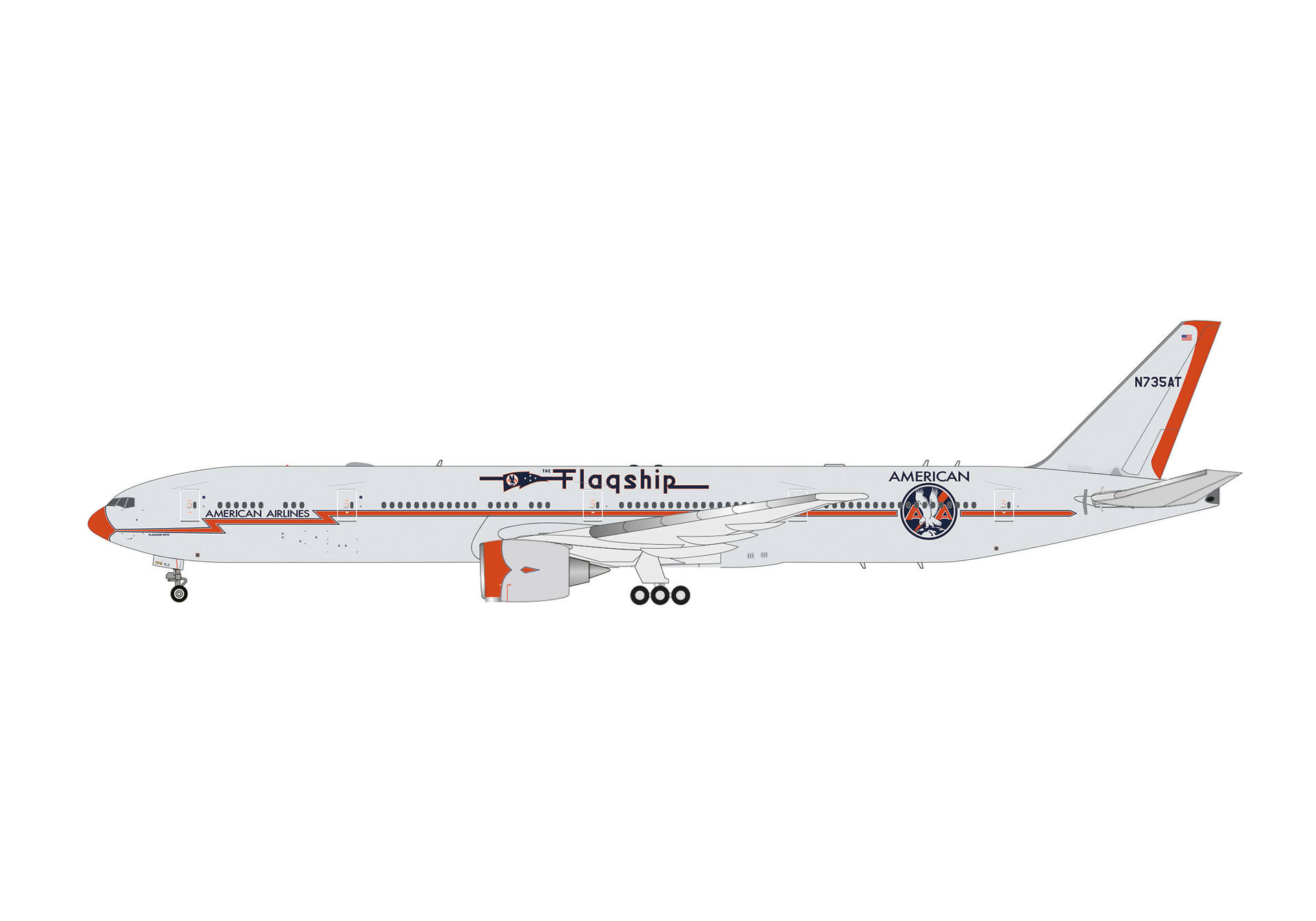 Herpa Wings SF 614986 | American Airlines | Boeing 777-300ER | Flagship Heritage Livery - N735AT | 1:200