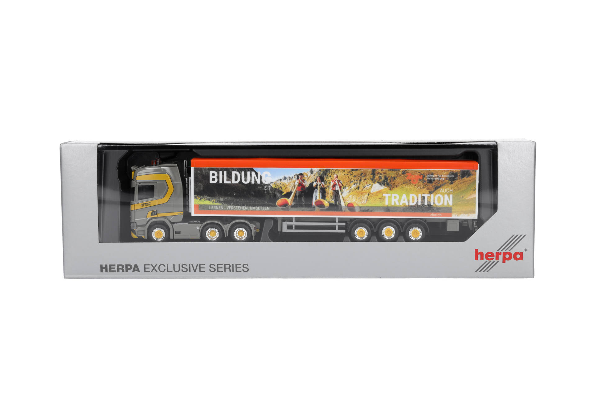 Herpa 925396 | Scania CR 20 Hochdach Schubboden-Sattelzug | Dornbierer (CH) | 1:87