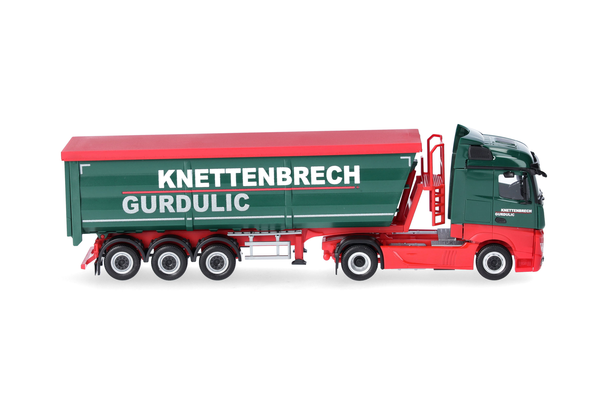 Herpa 318518 | MB Actros Streamspace Stahlmulden-Sattelzug | Knettenbrech u. Gurdulic| 1:87