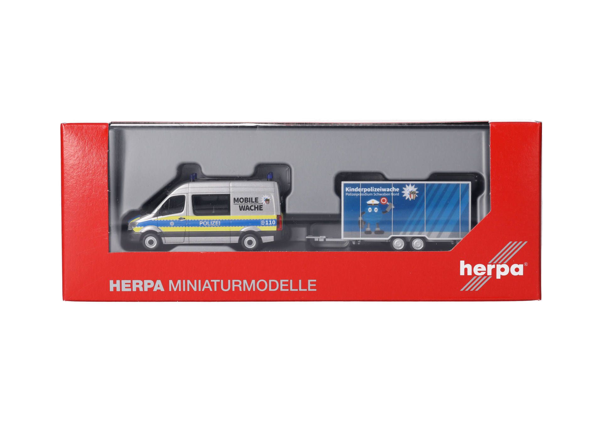 Herpa 097536 | MB Sprinter '13 Halbbus mit Anhänger | Polizei Bayern | 1:87