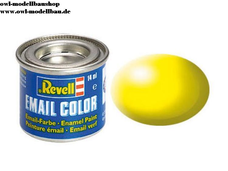 Revell Email Color Farben, Dose 14 ml, 88 verschiedene Farbtöne-32312, seidenmatt, leuchtgelb, RAL 1026