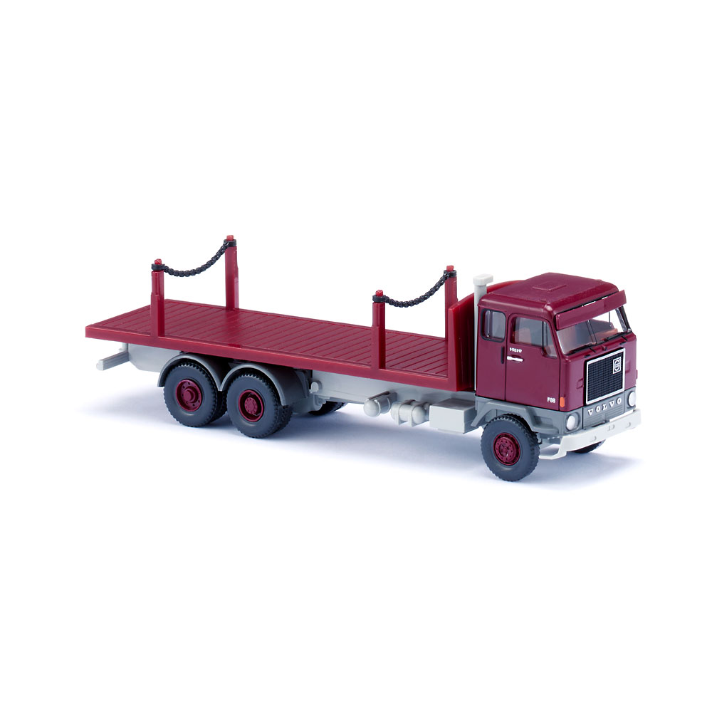 Wiking 044701 | Volvo F88 | Rungenpritschen-Lkw | weinrot | 1:87