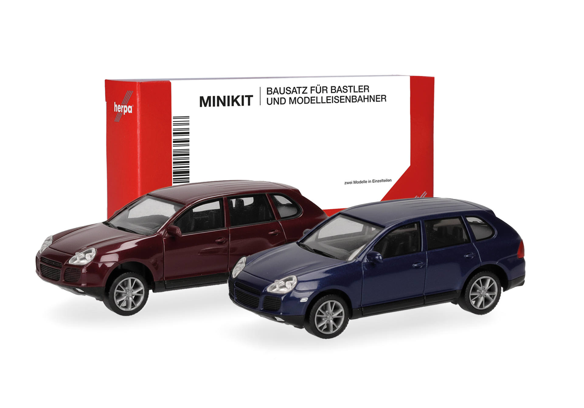 Herpa MiniKit 012836-003 | Porsche Cayenne Turbo | rot und meerblau | 1:87