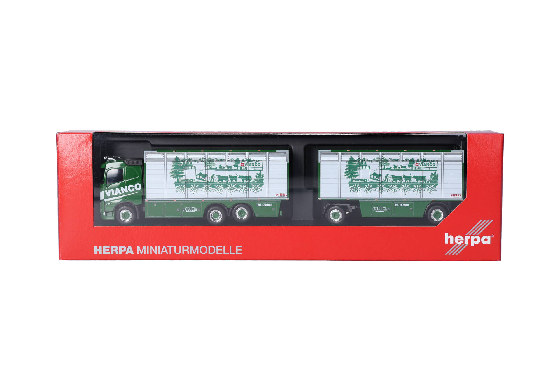 Herpa 320832 | Volvo FH GL FD 2020 | Viehtransporter-Hängerzug | Vianco (CH|  1:87