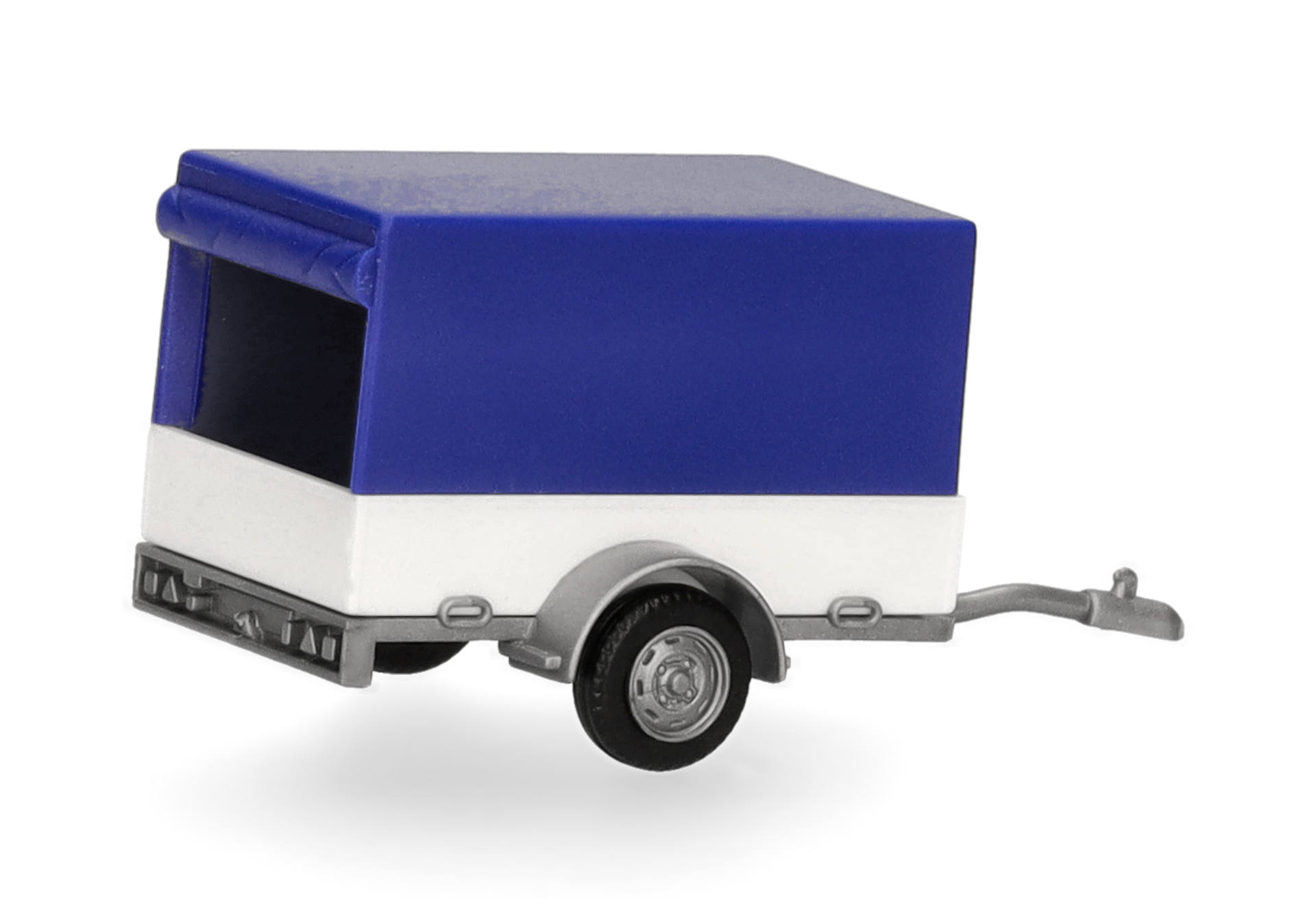 Herpa 051576-006 | PKW Planenanhänger | 1-achs | blau/weiß | 1:87