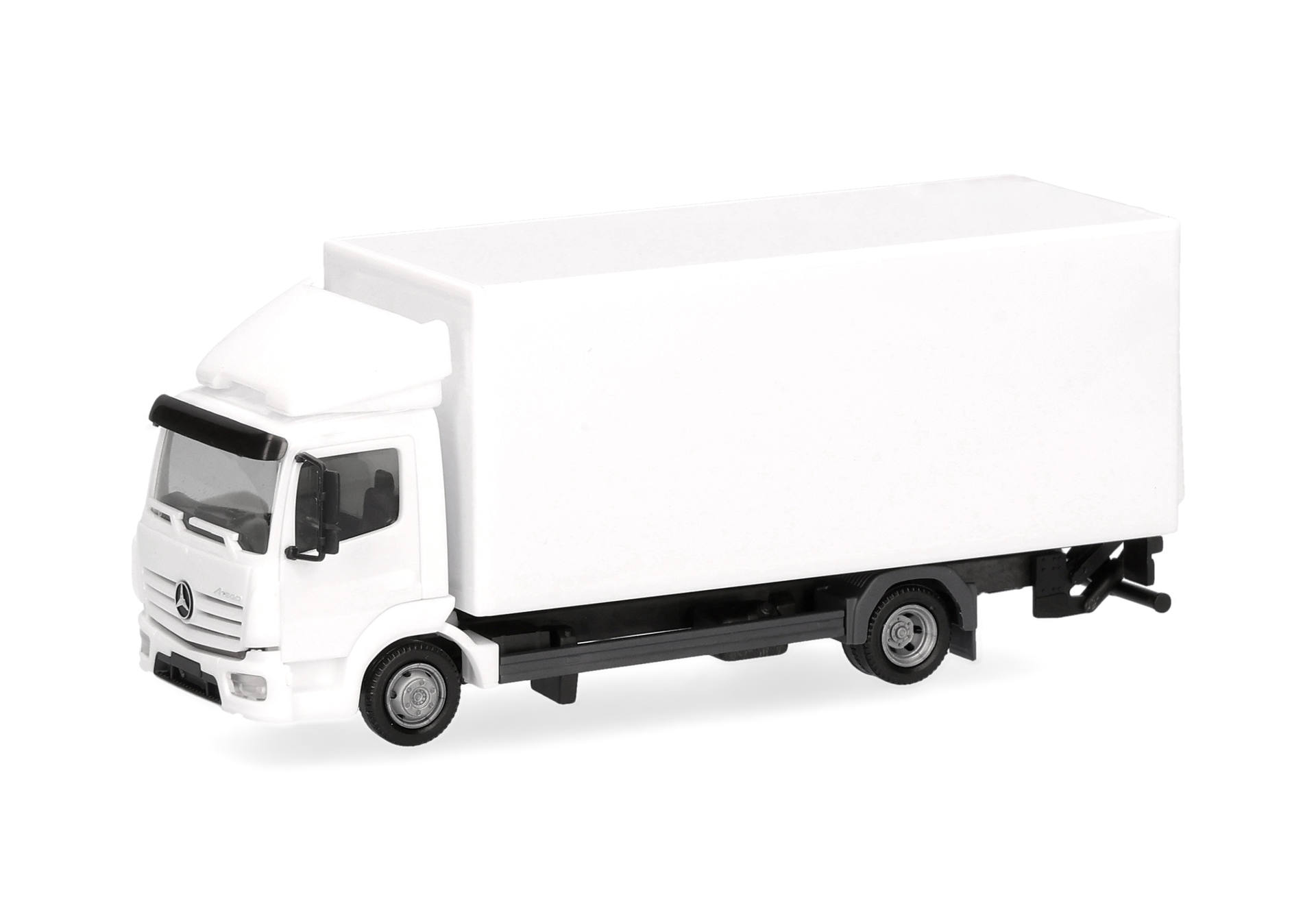 Herpa MiniKit 014397 | Mercedes-Benz Atego '13 Koffer-LKW mit Ladebordwand | weiß | 1:87