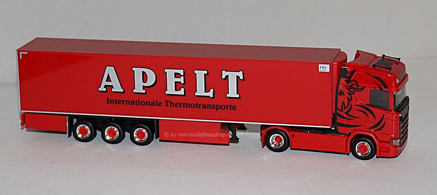 Herpa 954655 | Scania CS 20 HD Kühlkoffer-Sattelzug | Apelt | 1:87