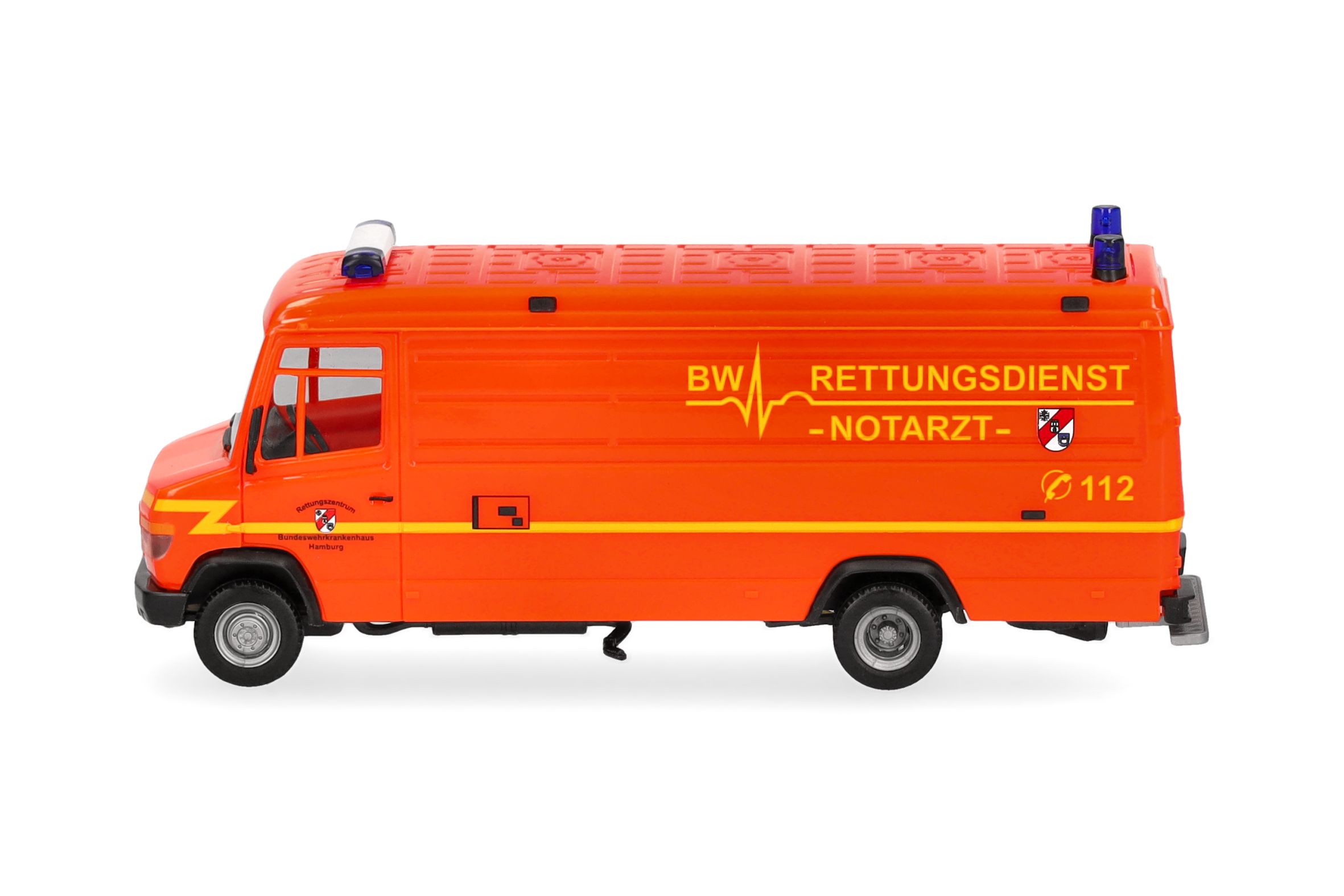 Herpa 700894 | MB Vario Kasten lang | BW Rettungsdienst / Notarzt Hamburg | 1:87