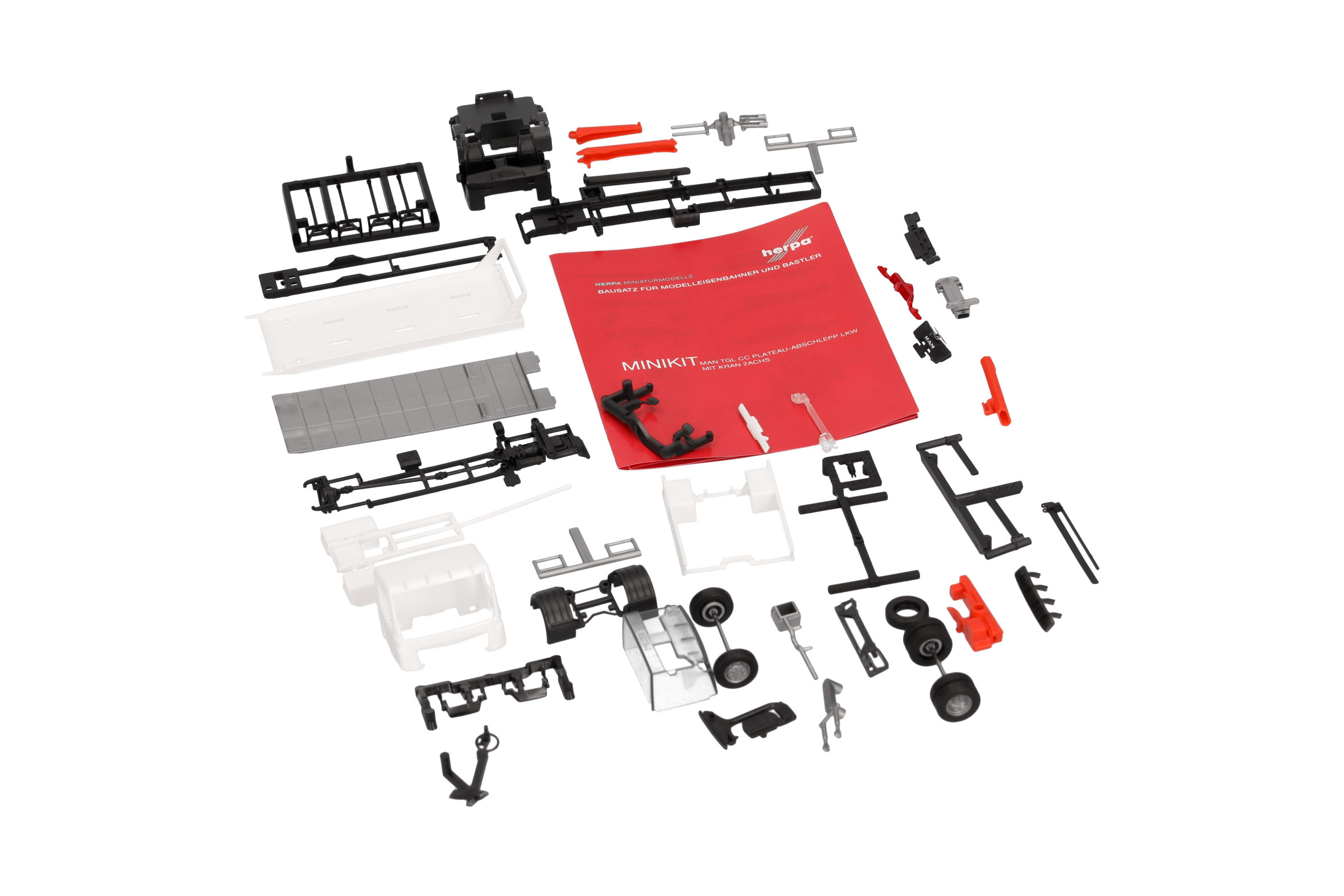 Herpa MiniKit 014052 | MAN TGM Plateau-Abschlepp-LKW mit Kran | 1:87