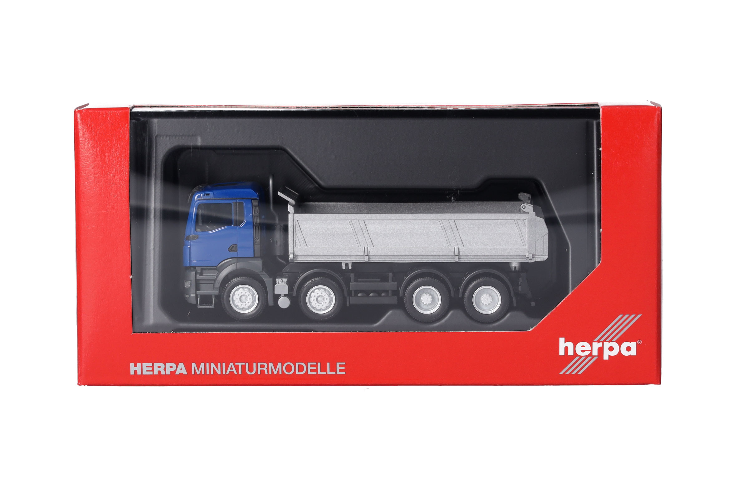 Herpa 319140 | MAN TGS NN | Baukipper 4-achs | blau/silber | 1:87