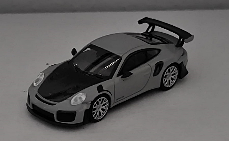 Minichamps 870068127 | Porsche 911 GT2 RS | 2018 | Grey W/Carbon Bonnet | 1:87
