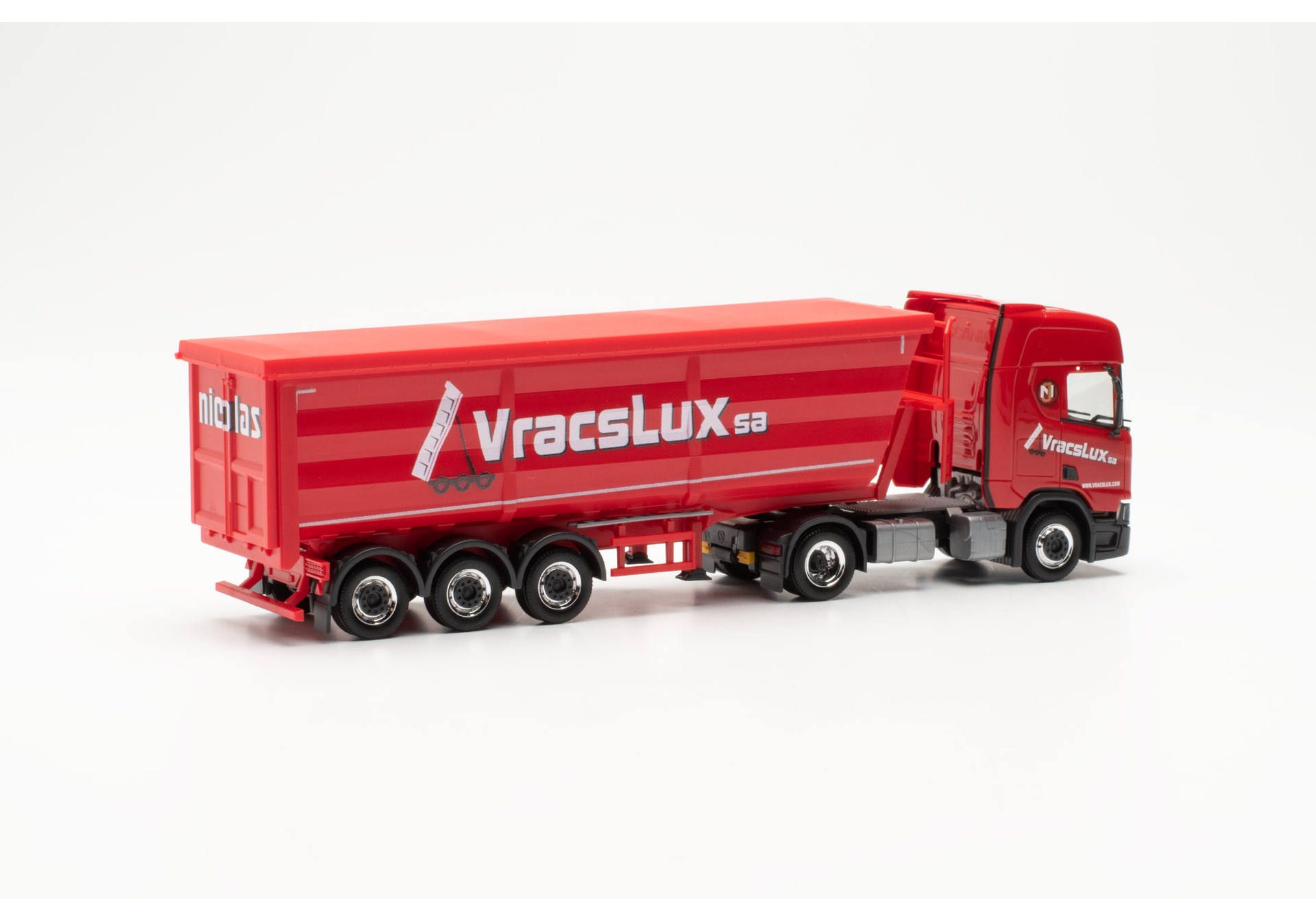 Herpa 316859 | Scania CR 20 HD | Stahlrundmulden-Sattelzug | Vracslux | 1:87
