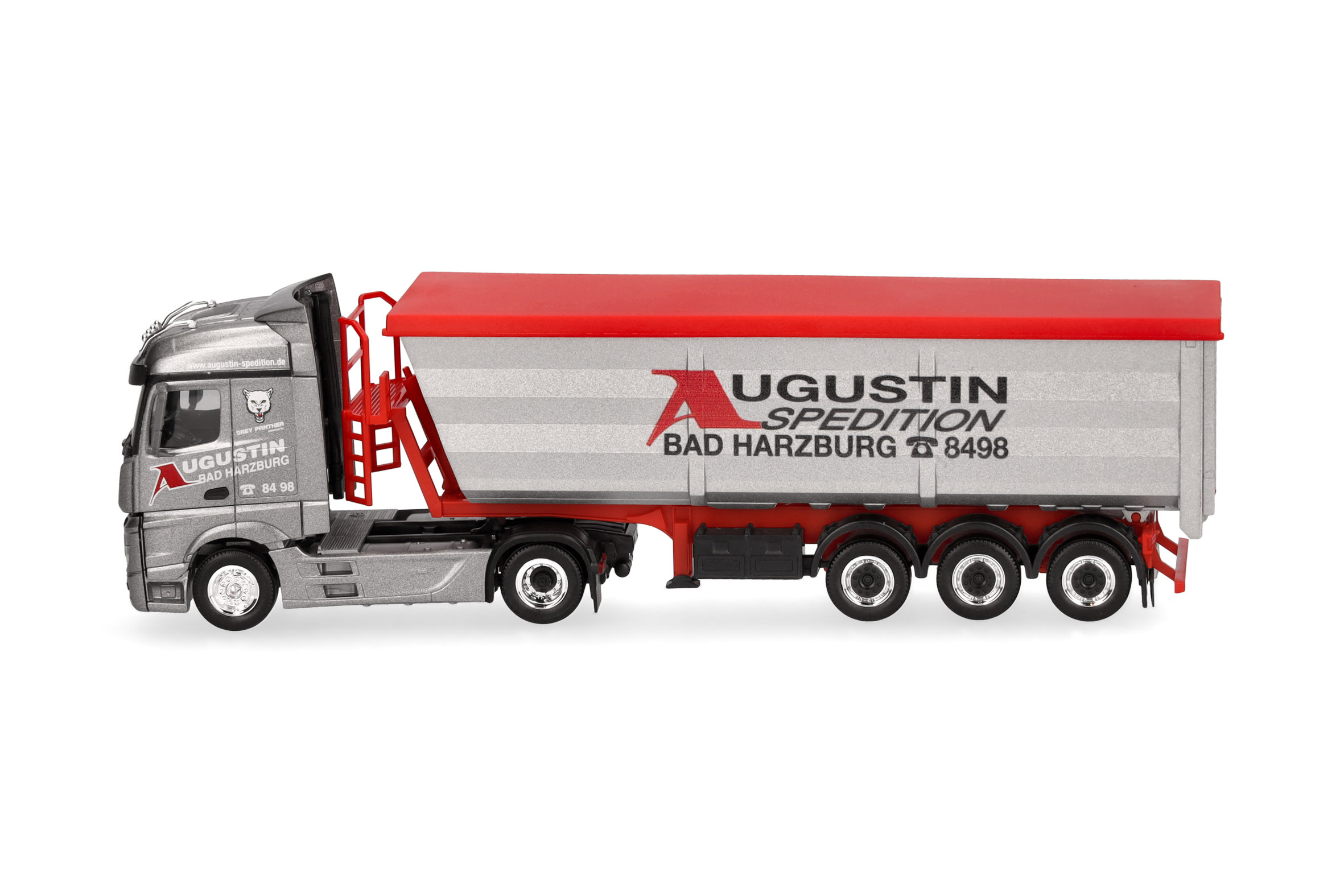 Herpa 319614 | MB Actros Streamspace | Stahlmulden-Sattelzug | Augustin Spedition | 1:87