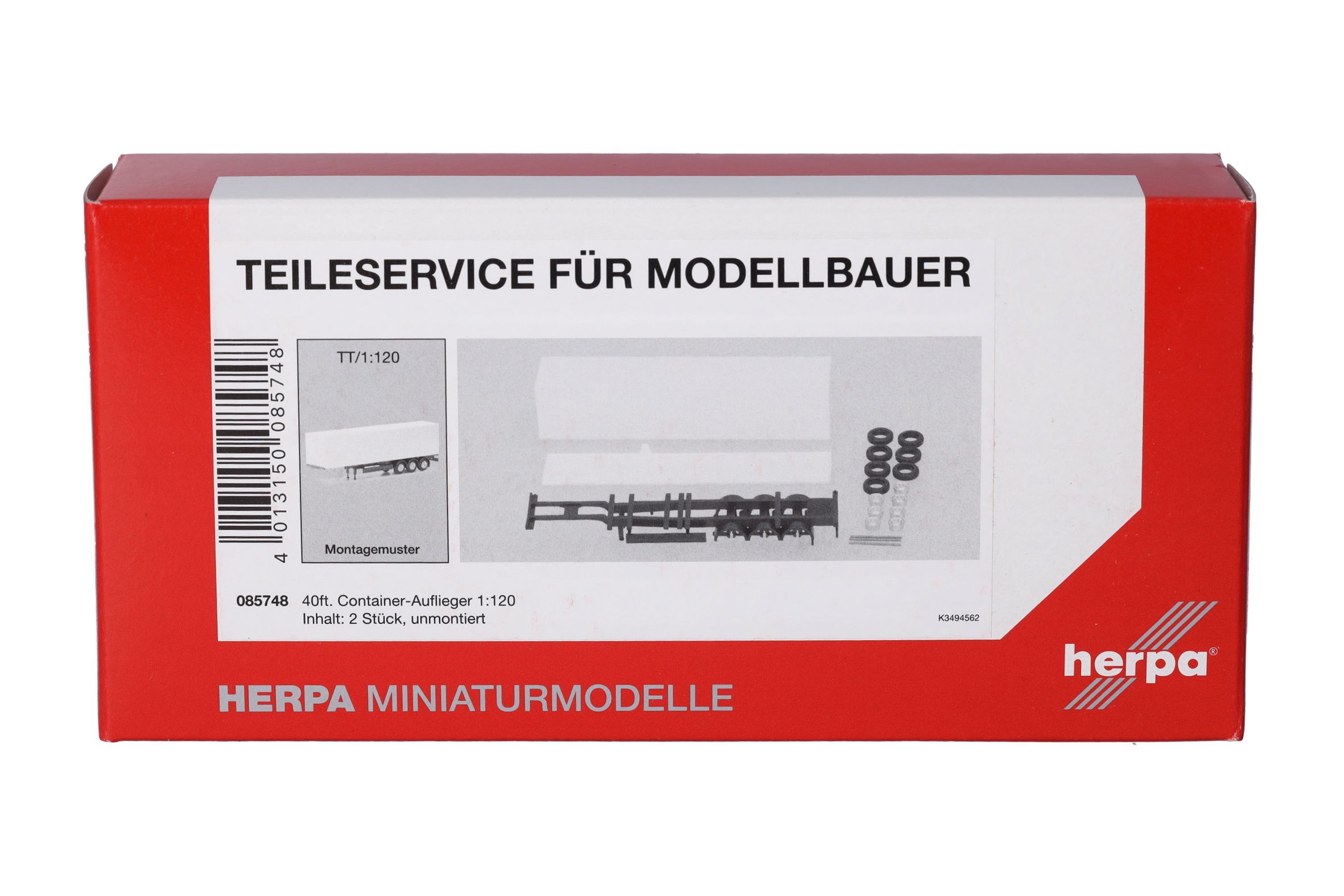 Herpa Teileservice  085748 | 40ft Container-Auflieger | Spur TT | 2 Stück | 1:120