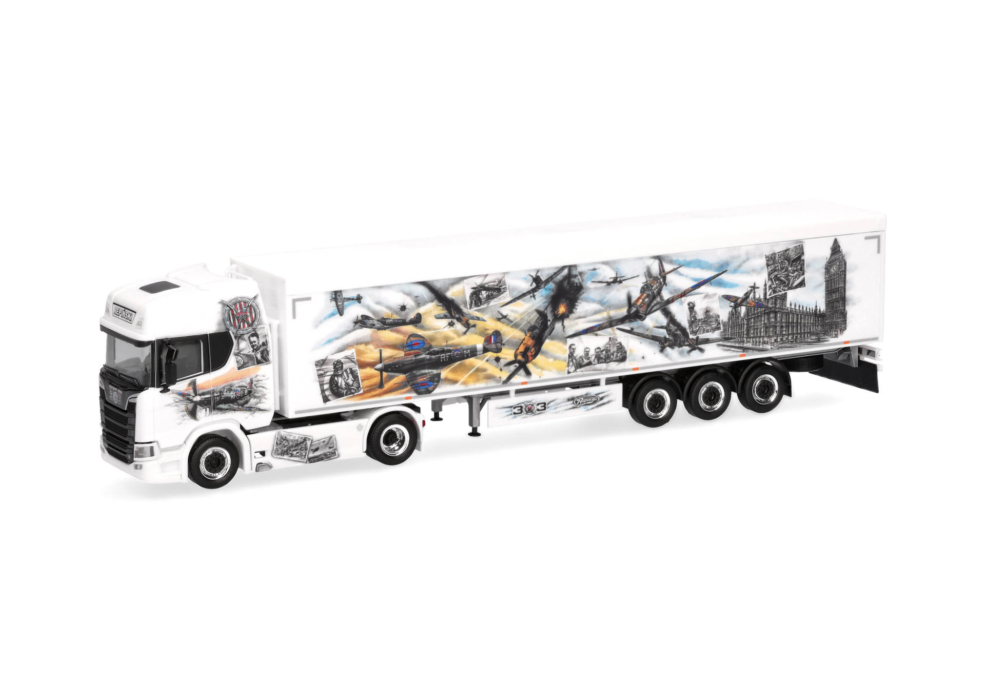 Herpa 320962 | Scania CR 20 HD Schubboden-Sattelzug | Repinski/Squadron 303 (PL)  | 1:87