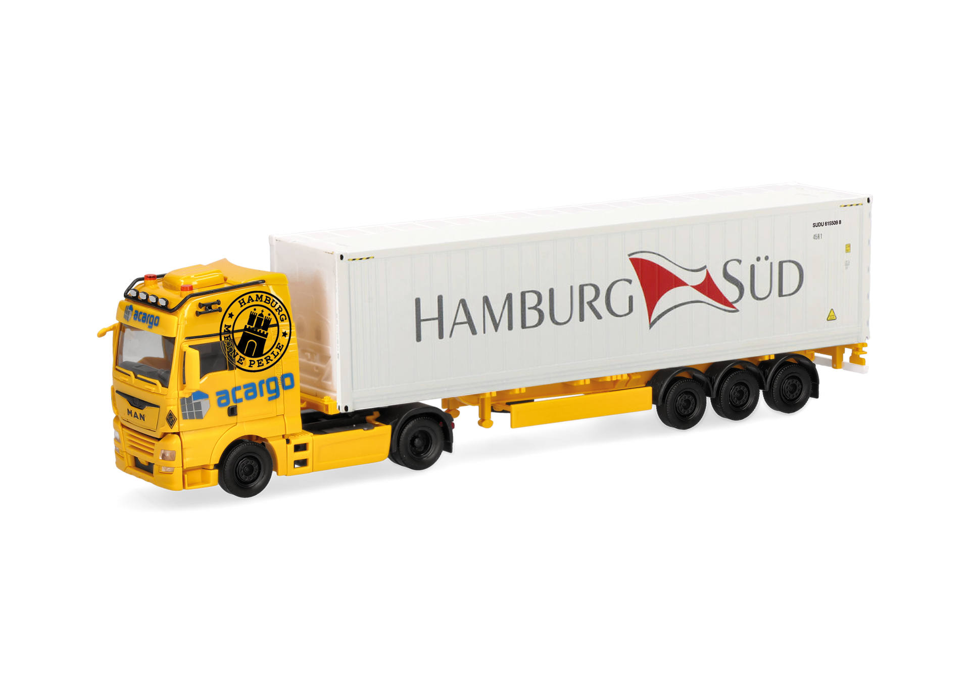 Herpa 321969 | MAN TGX XXL Euro6c | Container-Sattelzug | Acargo/HH Süd | 1:87