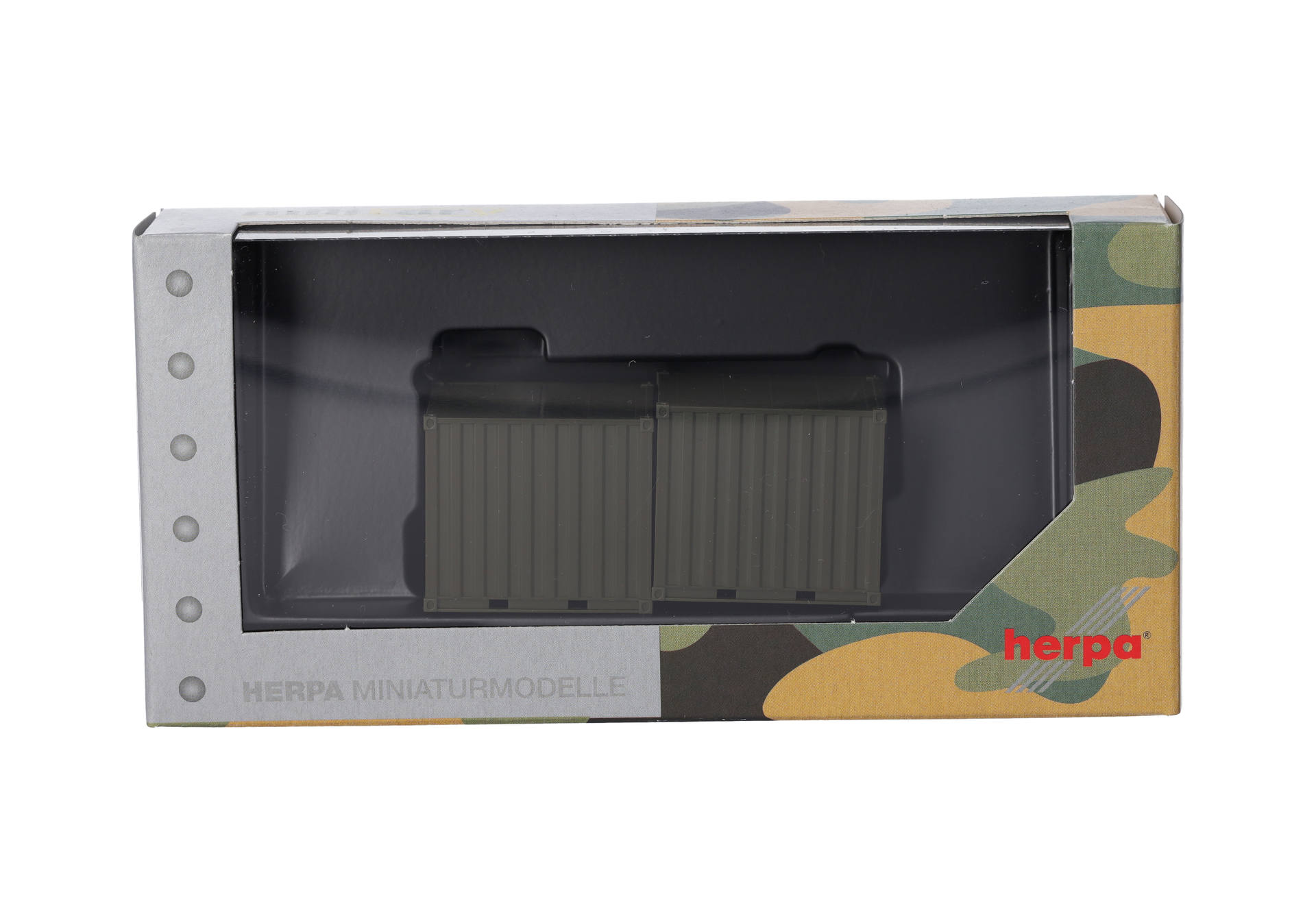 Herpa Zubehör 747103 | 2x 10ft Container | Bundeswehr | Bronzegrün (unbedruckt) | 1:87
