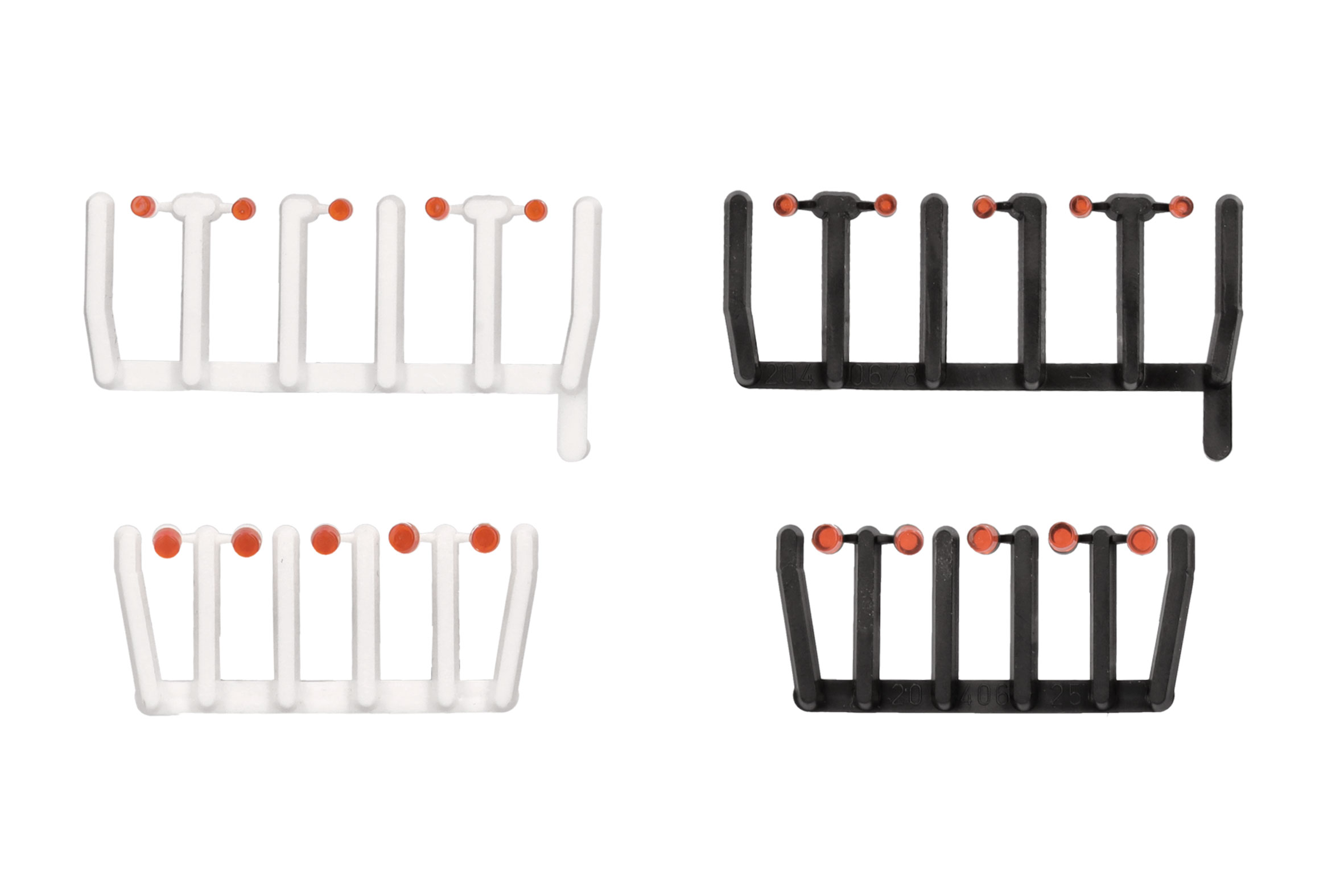 Herpa Zubehör 054843 | 80 Signallichter orange mit schwarzen und weißen Sockeln | 1:87