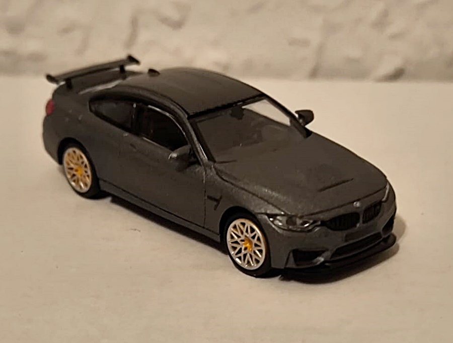 Minichamps 870027100 | BMW M4 GTS | 2016 | Matt Grey W/ Orange Wheels | 1:87