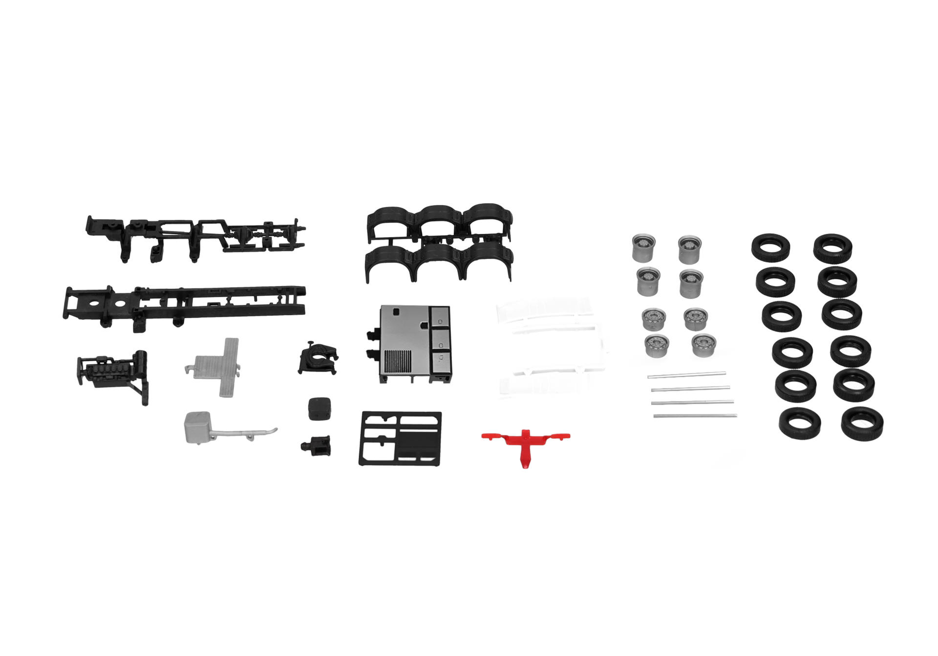 Herpa TS 086356 | Fahrgestell Zugmaschine 4achs MAN luftgefedert m. Turm u. Verkleidung | 1:87