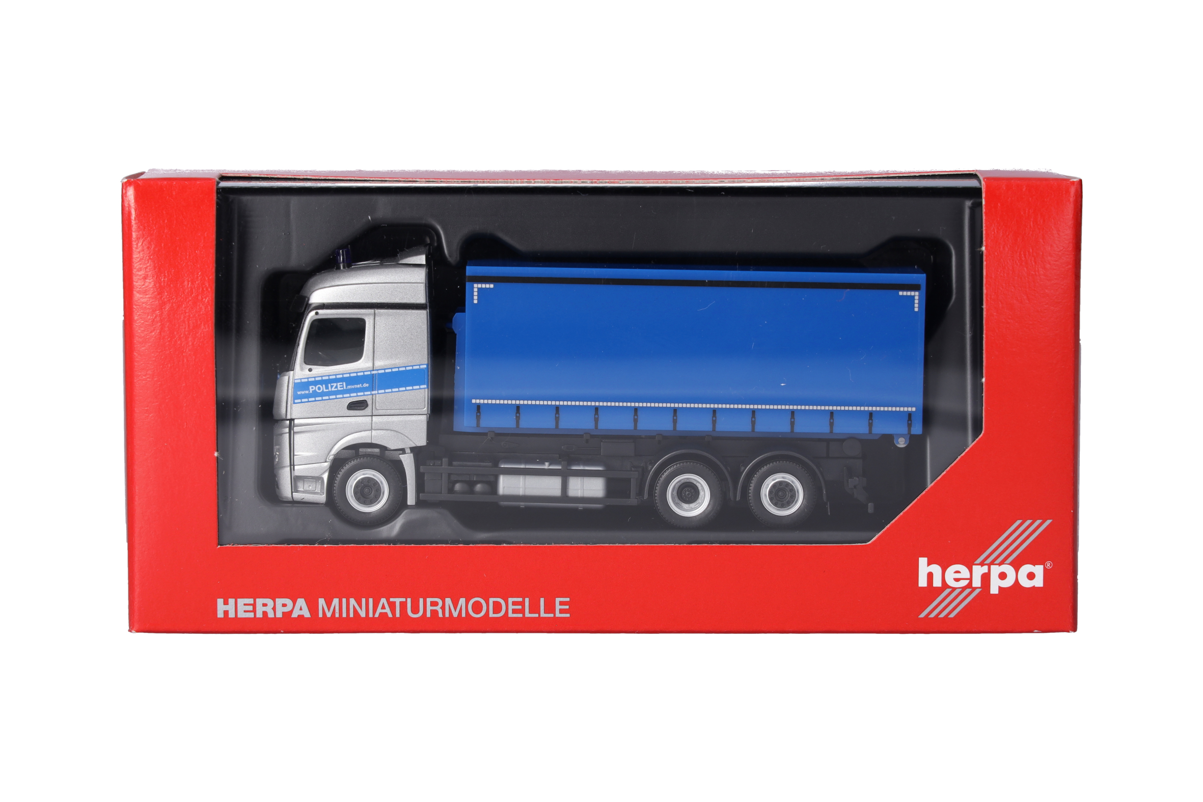 Herpa 098427 | MB Actros Streamspace | Wechsellader-LKW |Bereitschaftspolizei Meck.-pomm | 1:87