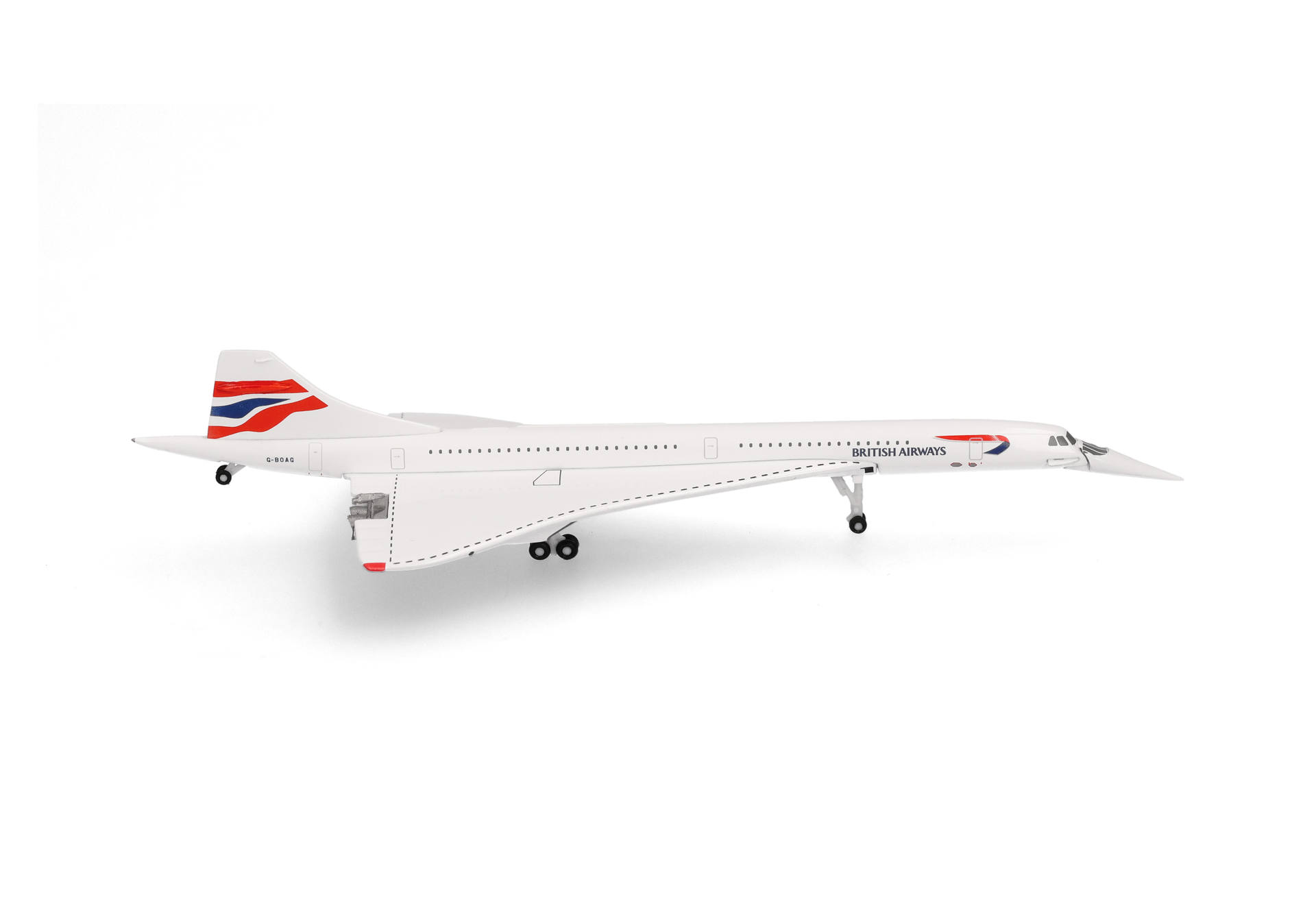 Herpa Wings 539203 | British Airways Concorde | Union Flag livery - nose down | G-BOAG | 1:500