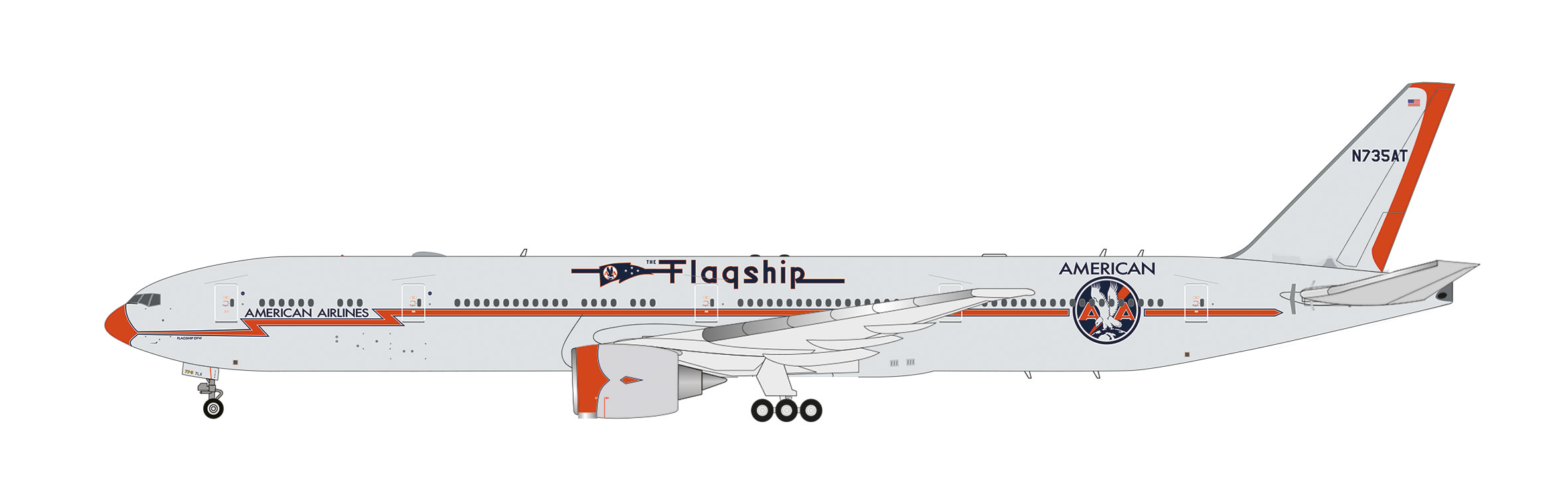 Herpa Wings SF 614896 | American Airlines Boeing 777-300ER | Flagship Heritage Livery | N735AT | 1:200