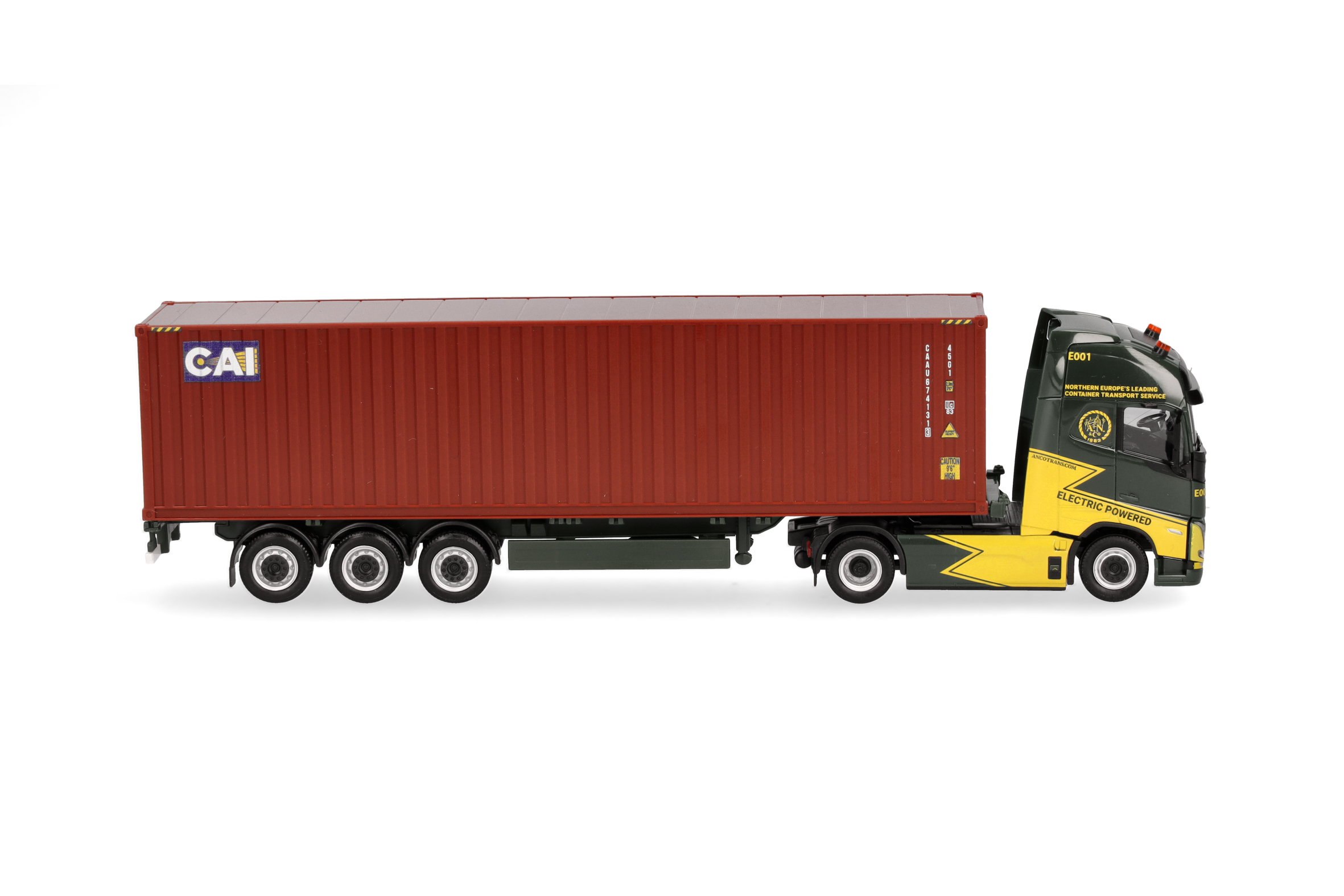 Herpa 319256 | Volvo FH GL XL Electric | 40ft Container-Sattelzug | Ancotrans/CAI | 1:87