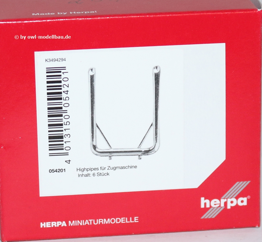 Herpa Zubehör 054201 | Highpipes für Zugmaschinen | verchromt (6 Stück) | 1:87