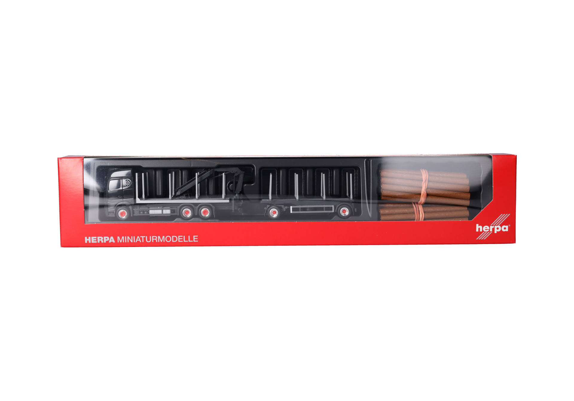 Herpa 320078 | MB Arocs '18 Bigspace Holztransporter-Hängerzug |Jürgen Ehrmann Transporte | 1:87