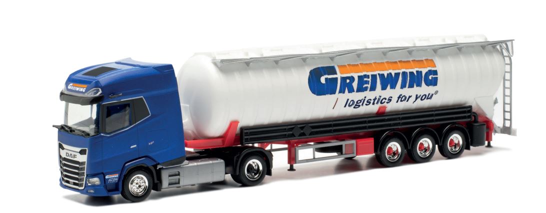 Herpa 954709 | DAF XG+ Saugsilo-Sattelzug | Greiwing | 1:87