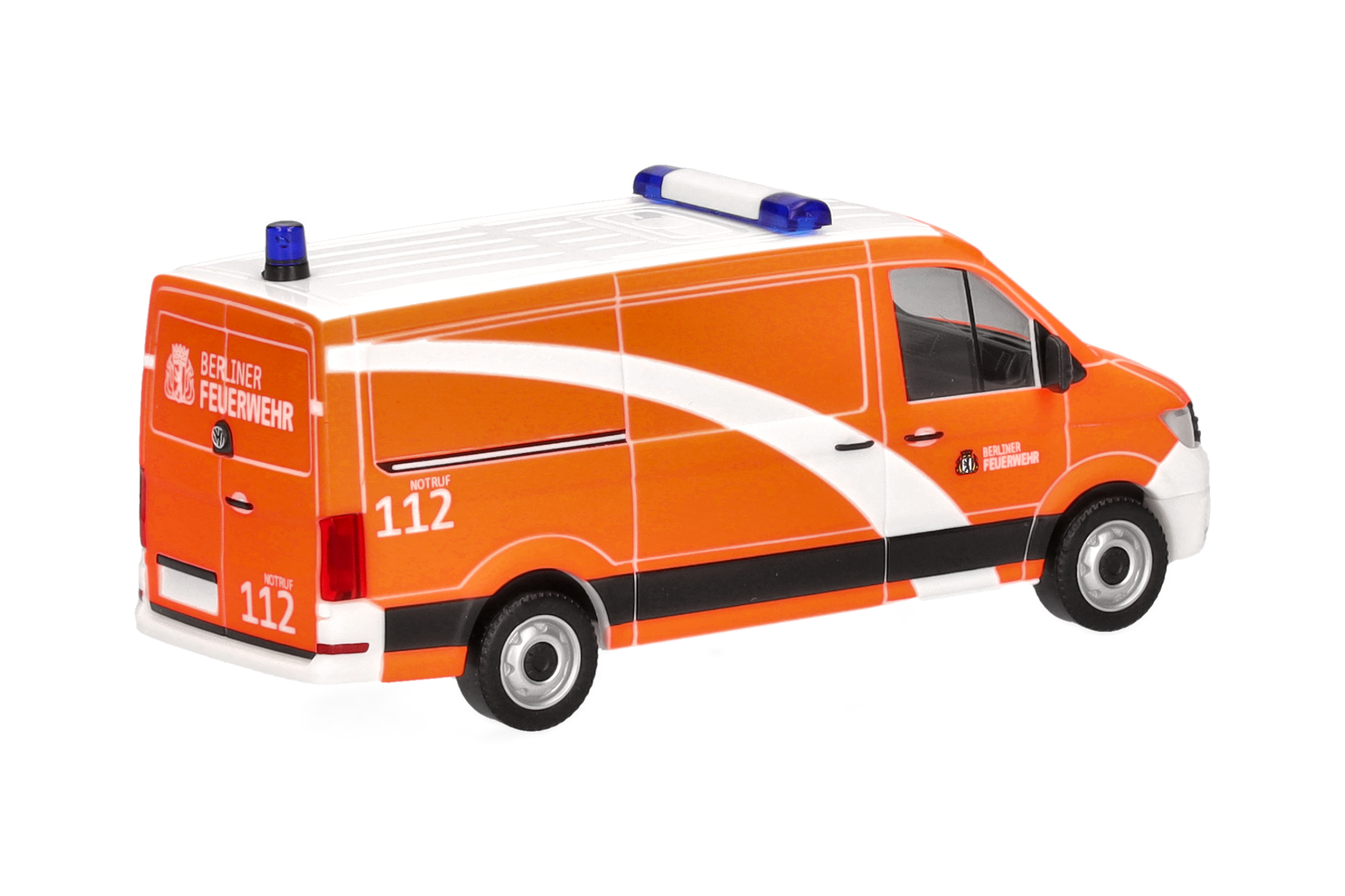 Herpa 098267 | Volkswagen (VW) Crafter Kasten Flachdach | Berliner FW/GW-RettMat | 1:87