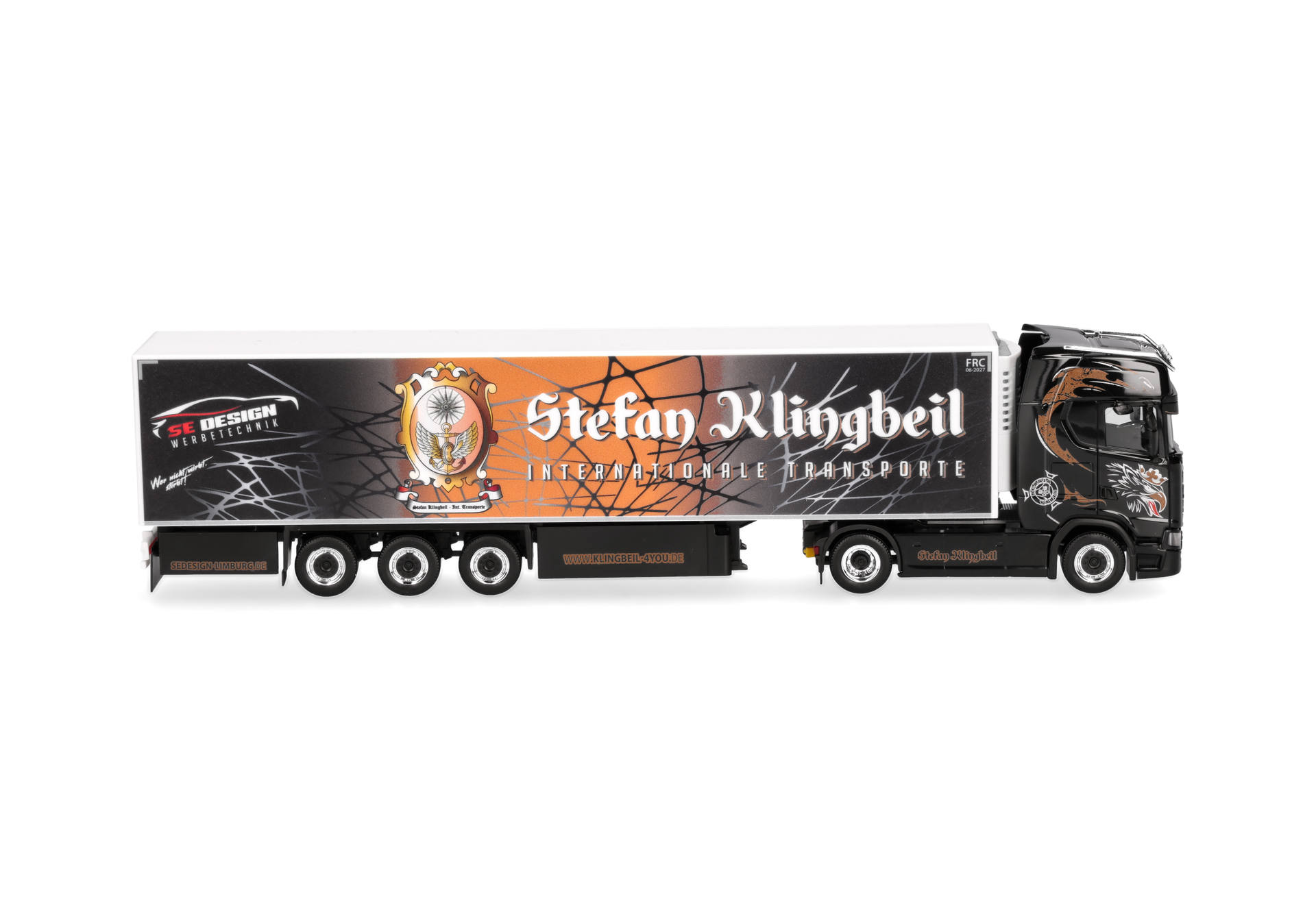 Herpa 321013 | Scania CS 20 HD | Kühlkoffer-Sattelzug |Stefan Klingbeil Transporte | 1:87