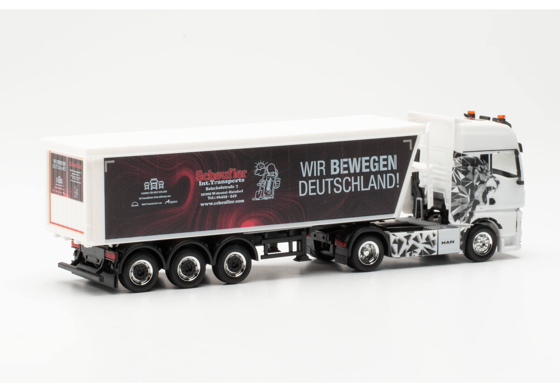 Herpa  317153 | MAN TGX GX Stöffelliner-Sattelzug | Scheufler/Wir bewegen Deutschland) | 1:87
