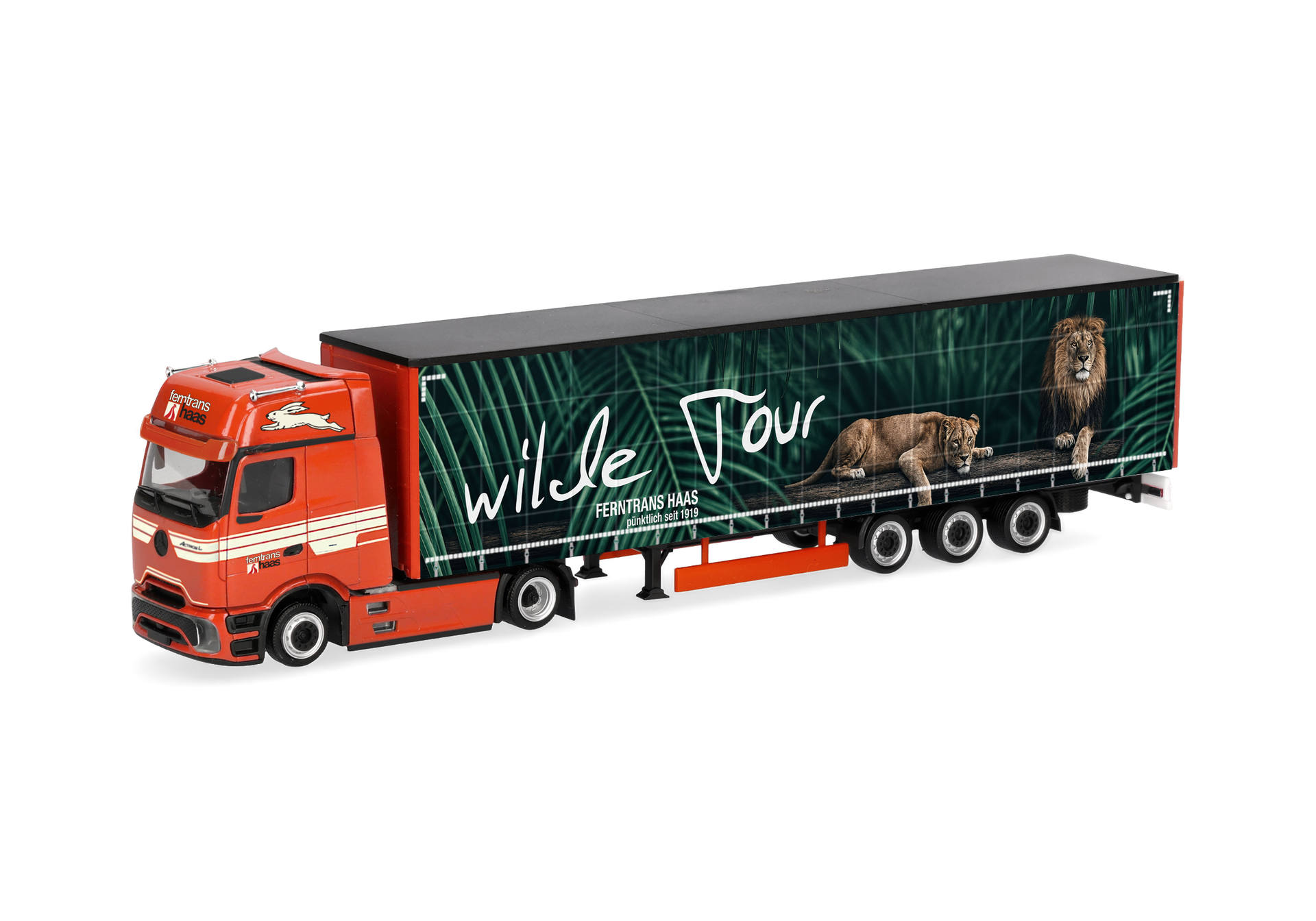 Herpa 322423 | MB Actros L ProCabin Gigasp.| Lowliner-Gardinenpl.-Sattelzug | Ferntrans Haas/Wilde Tour | 1:87