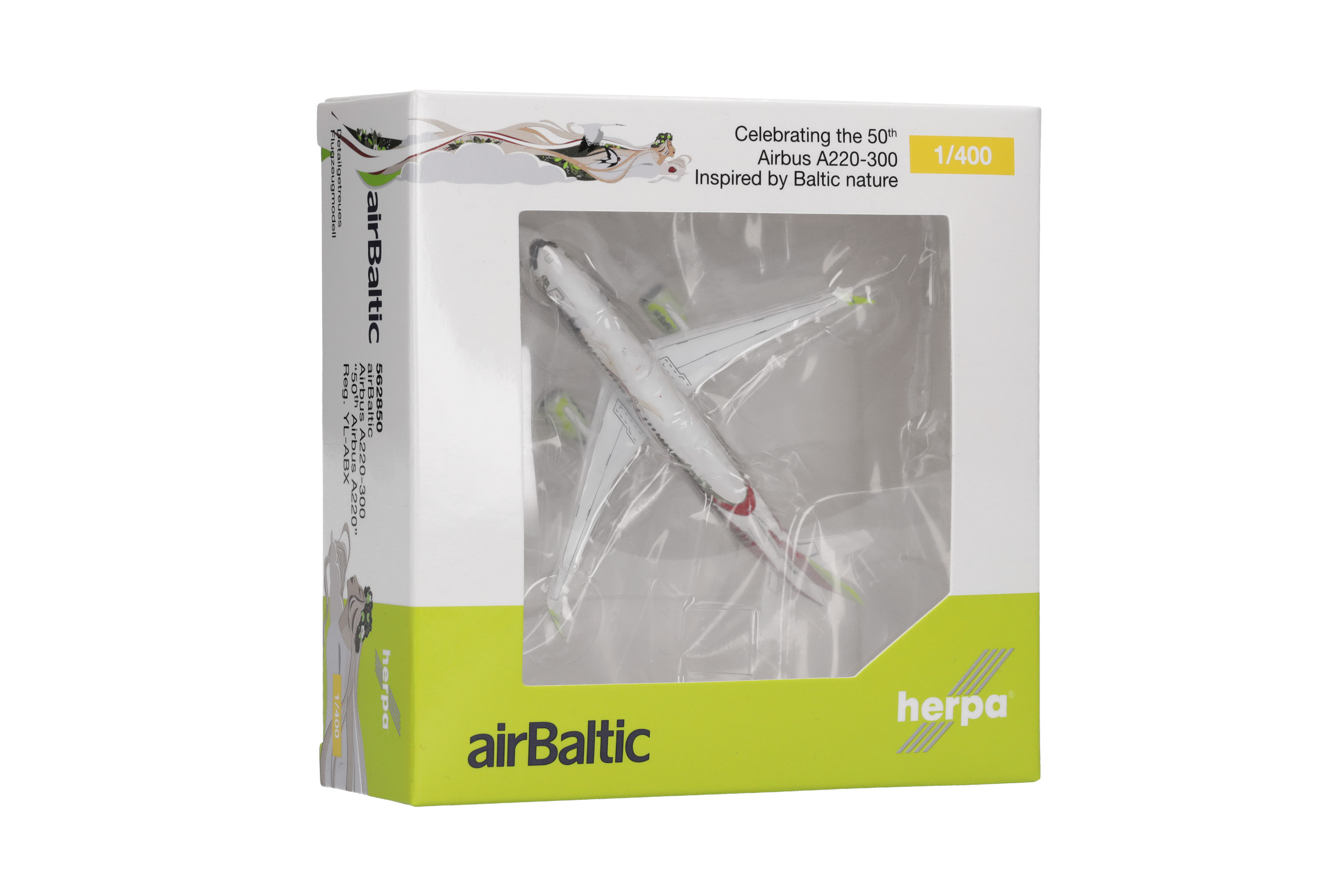 Herpa Wings 562850 | airBaltic | Airbus A220-300 | 50th A220 | 1:500