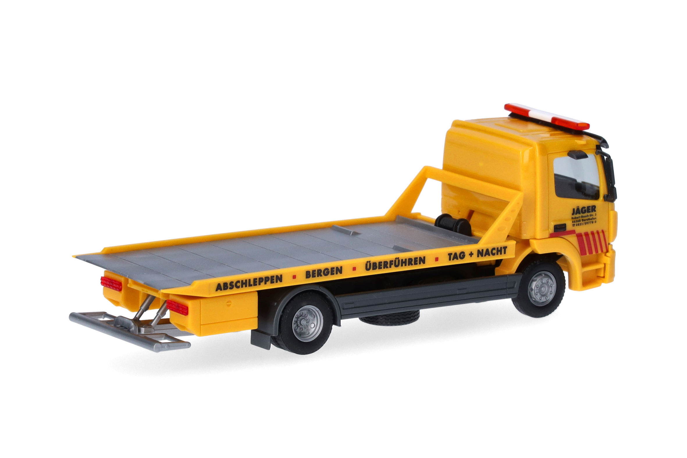 Herpa 319843 | Mercedes-Benz Atego 13 Plateau-Abschlepp-LKW | Jäger | 1:87
