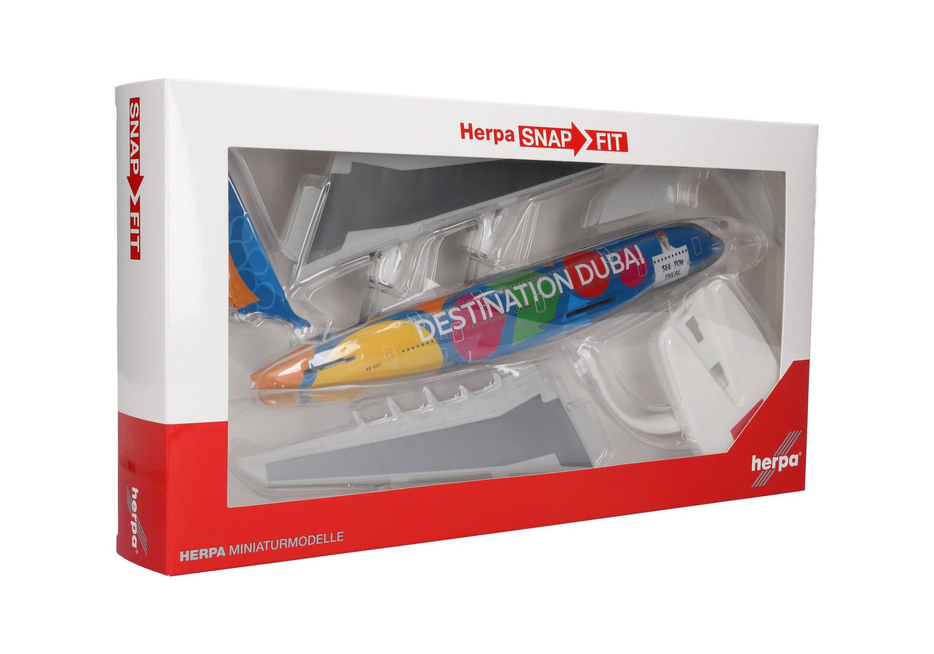 Herpa Wings SF 613842 | Emirates | Airbus A380 | Destination Dubai – A6-EOT | 1:250