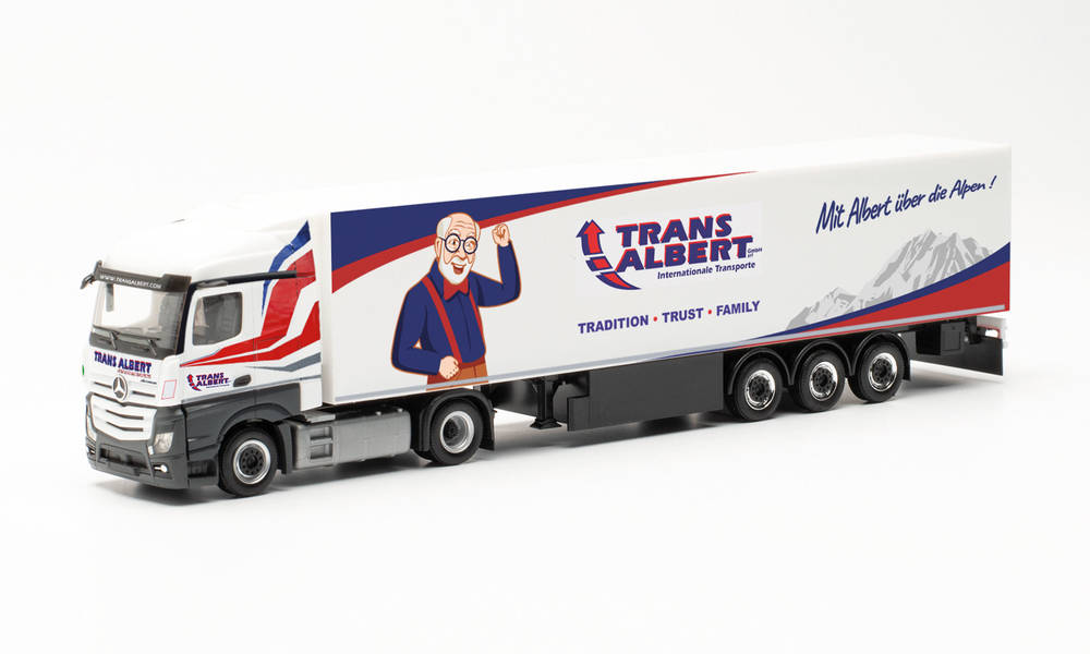 Herpa 314992 | Mercedes-Benz Actros Streamspace 2.5 Kühlkoffer-Sattelzug „Transalbert“| 1:87